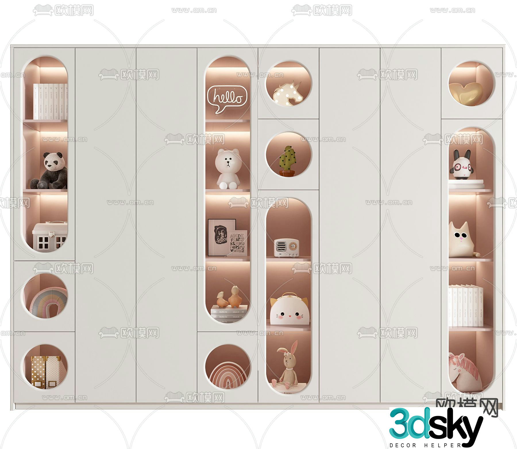 Children’s wardrobe bookcase 3d model