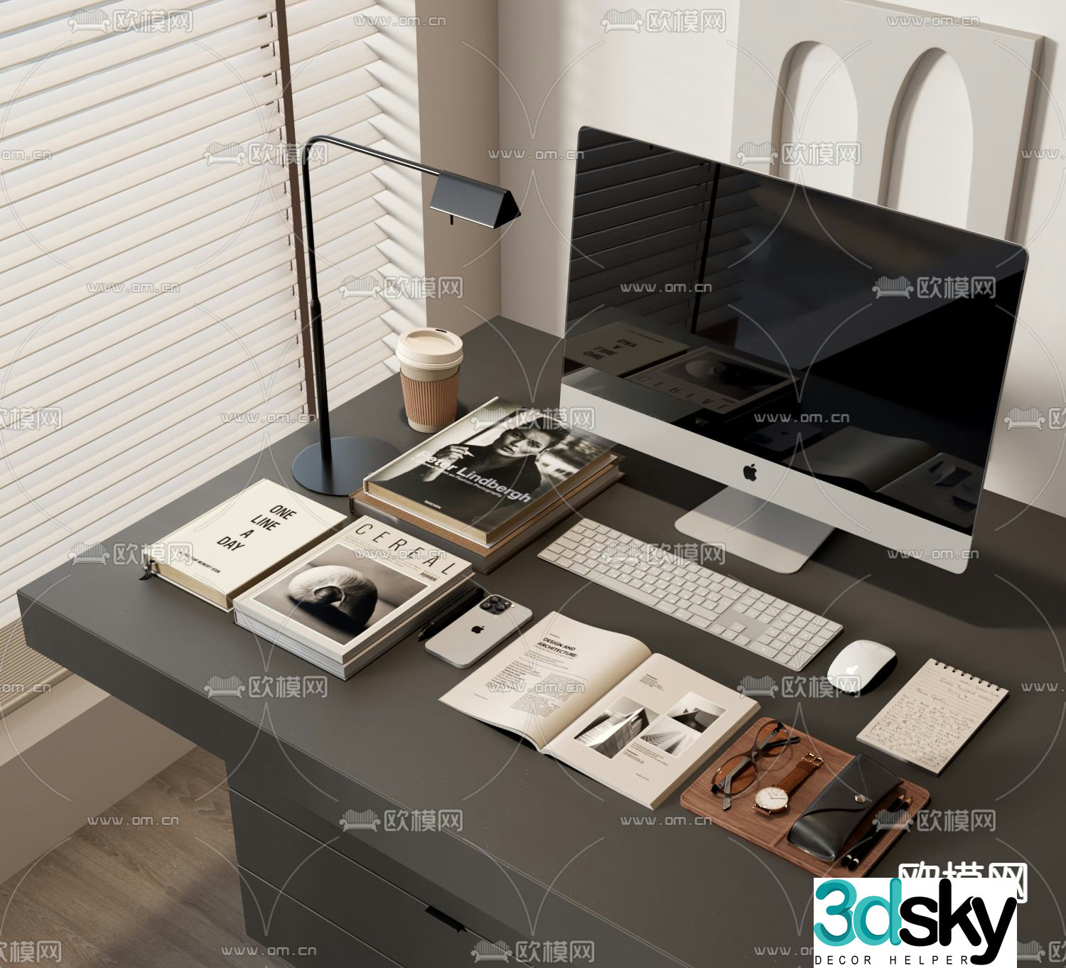 Office accessories computer stationery 3d model