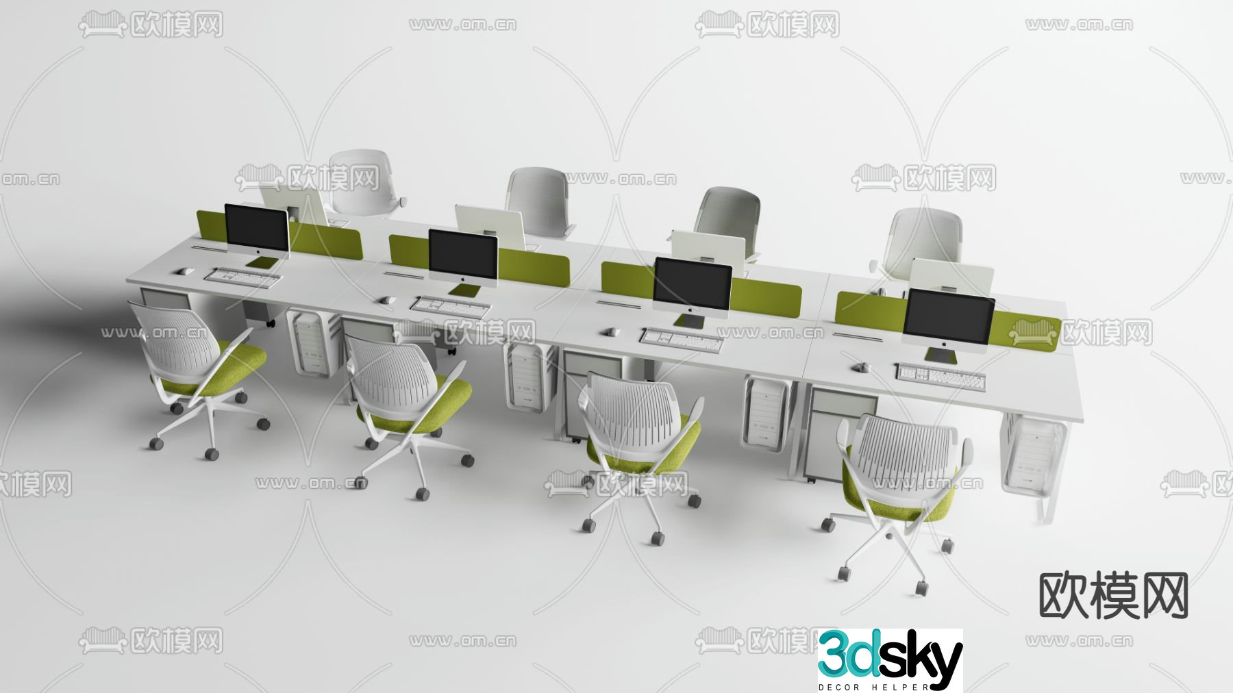 card position workstation desk 3d model