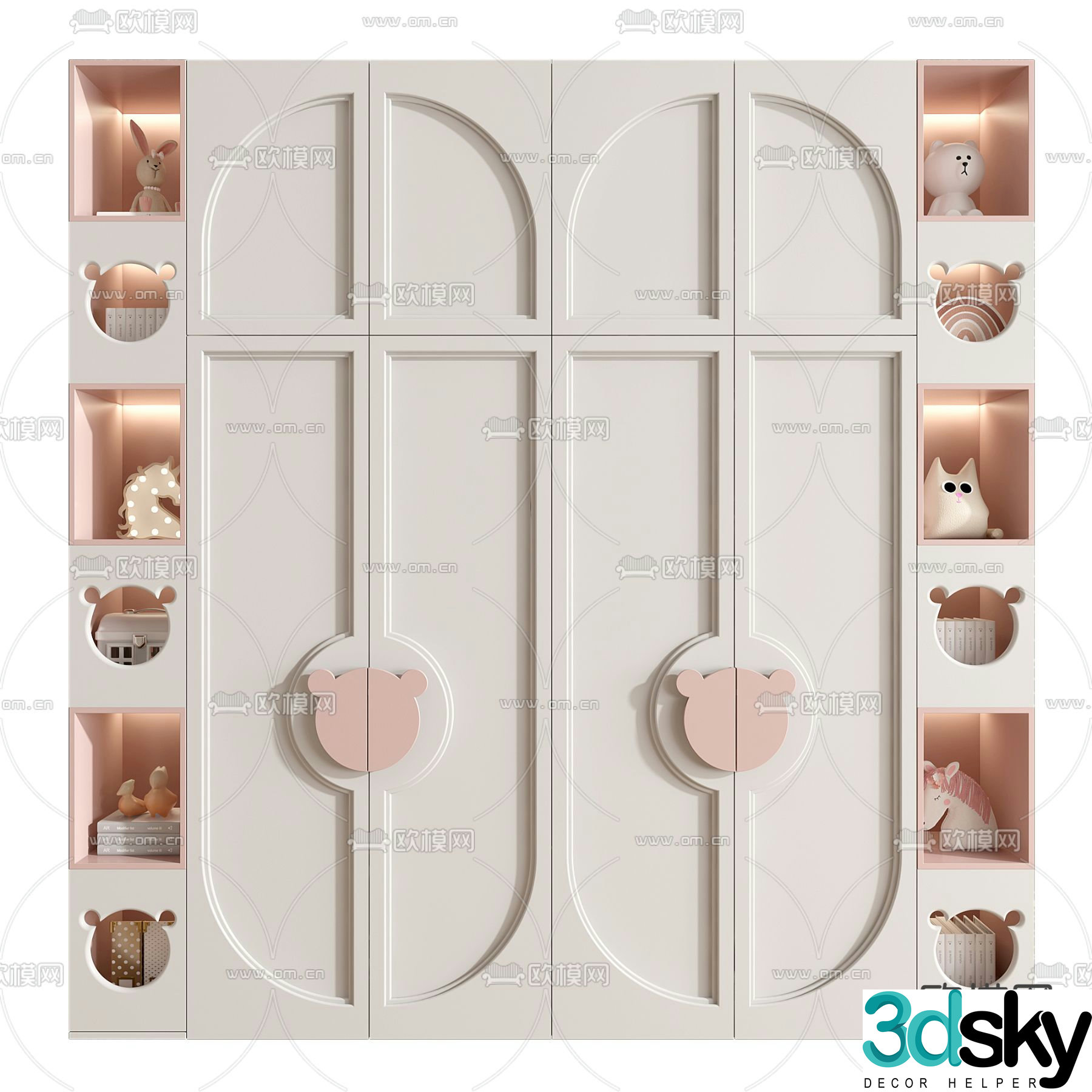 Children’s wardrobe bookcase 3d model