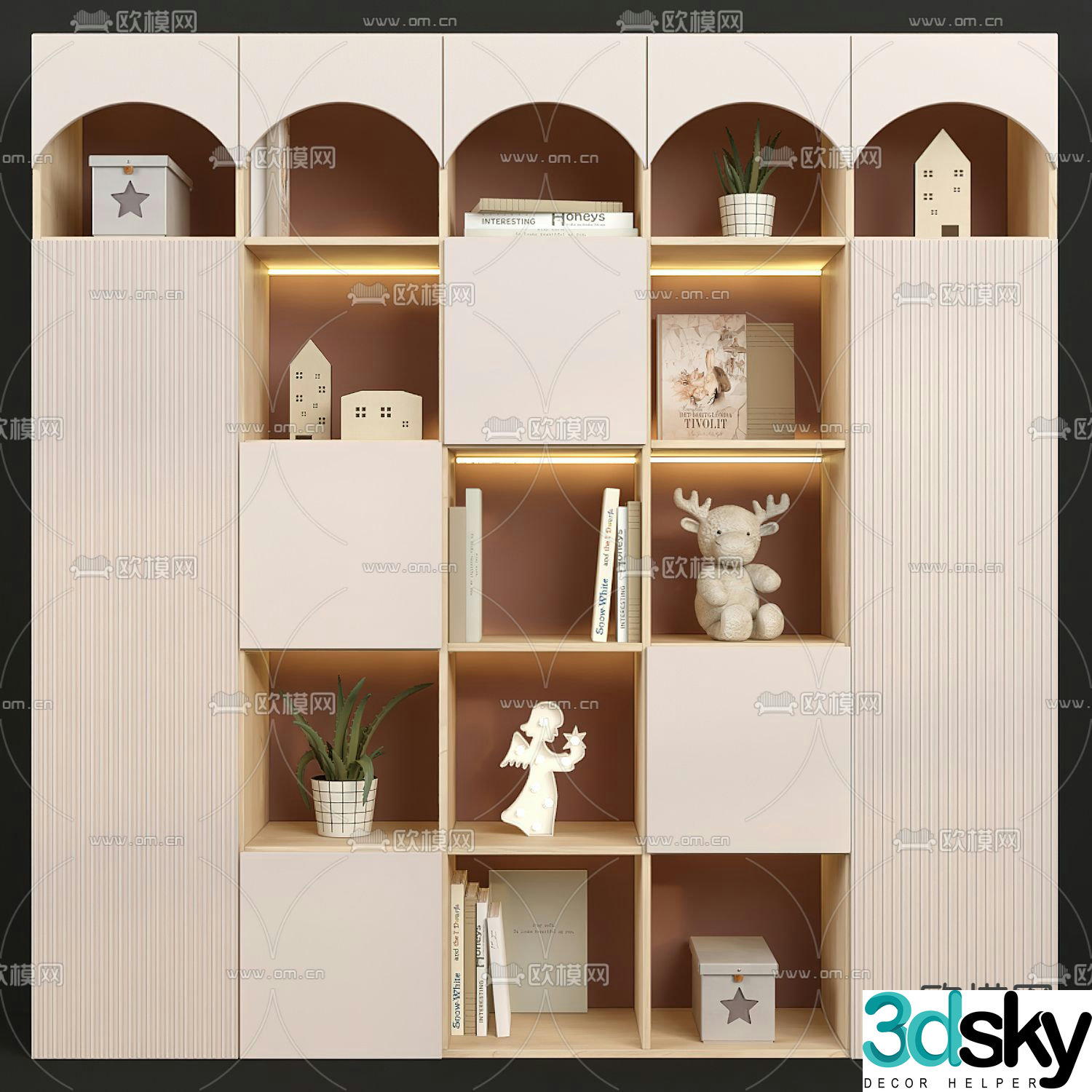 Children’s cabinet cartoon bookcase 3d model
