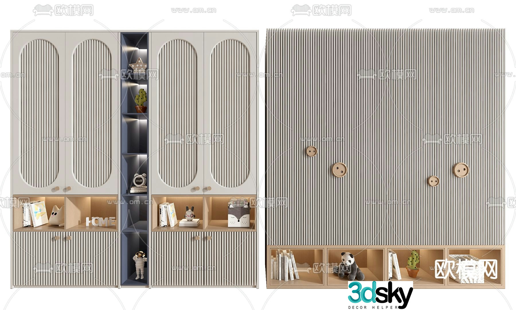 Children’s wardrobe storage cabinet 3d model