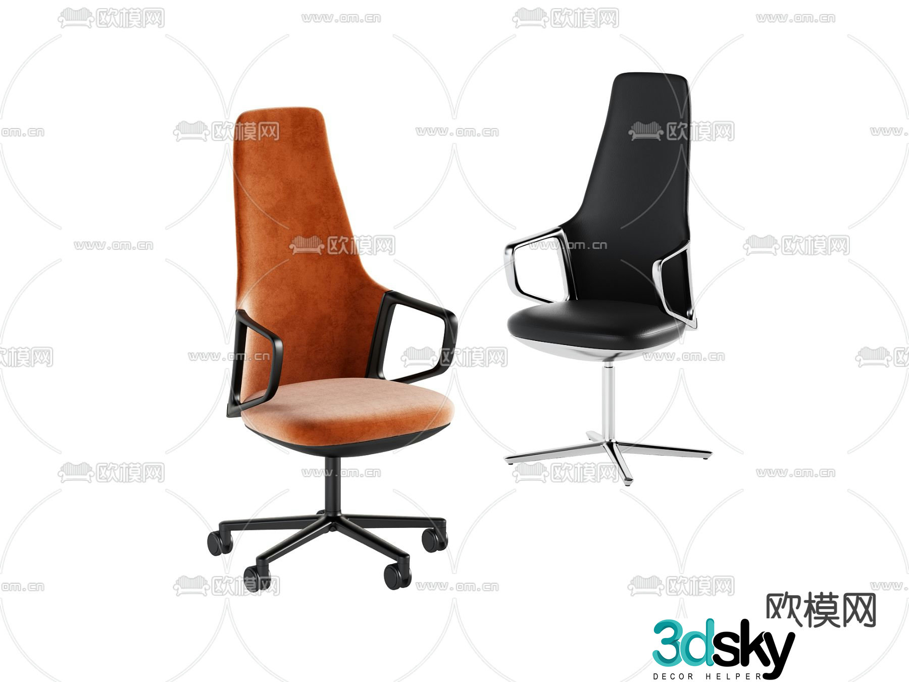 Office chair staff chair 3d model
