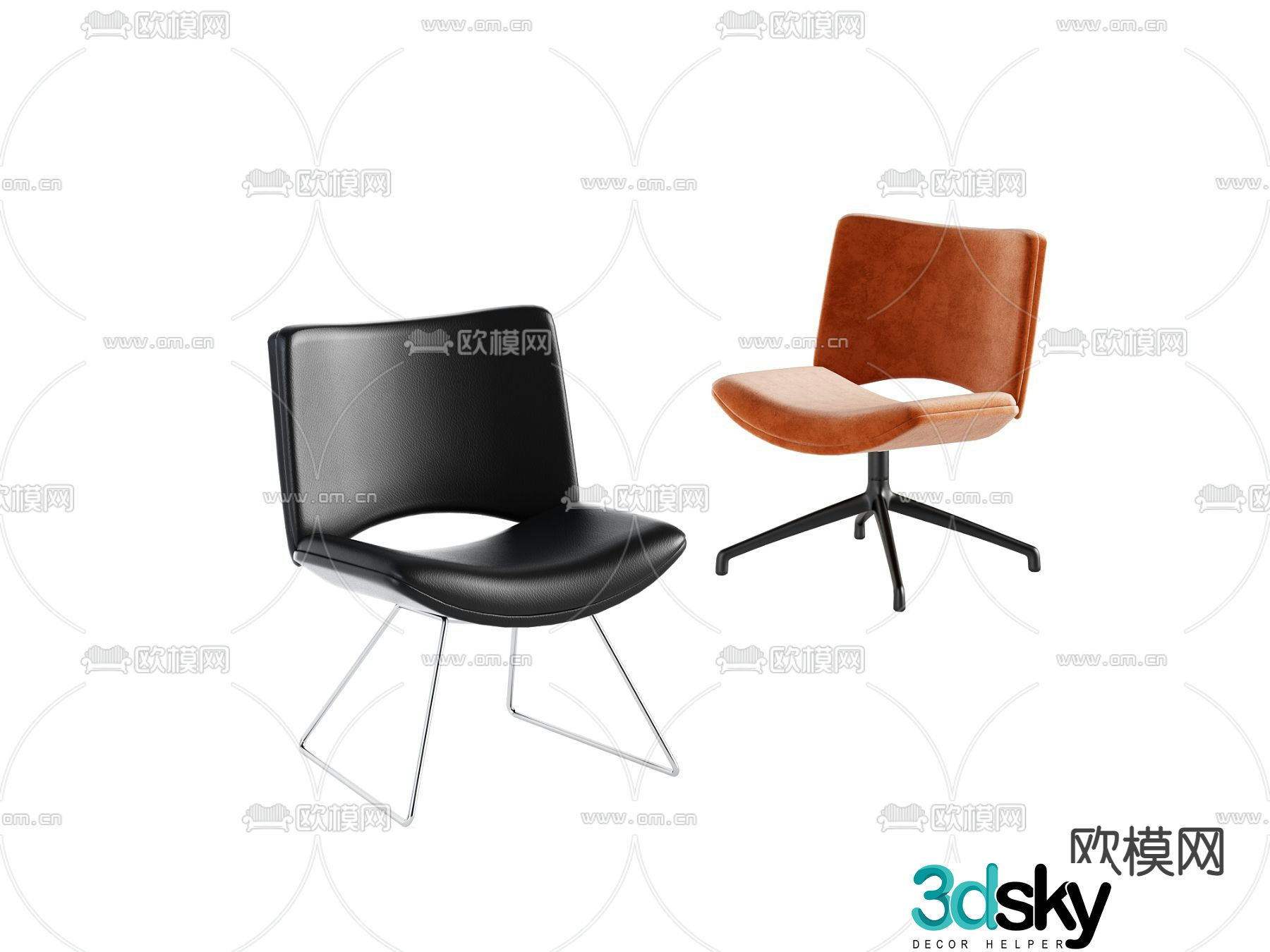 Office chair leisure chair 3d model