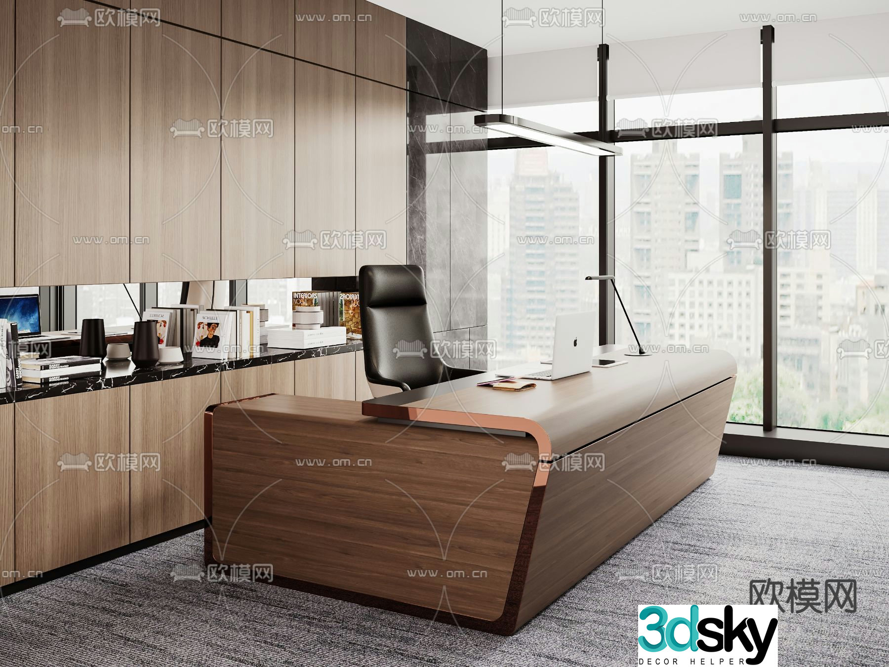 Desk desk desk boss desk 3d model