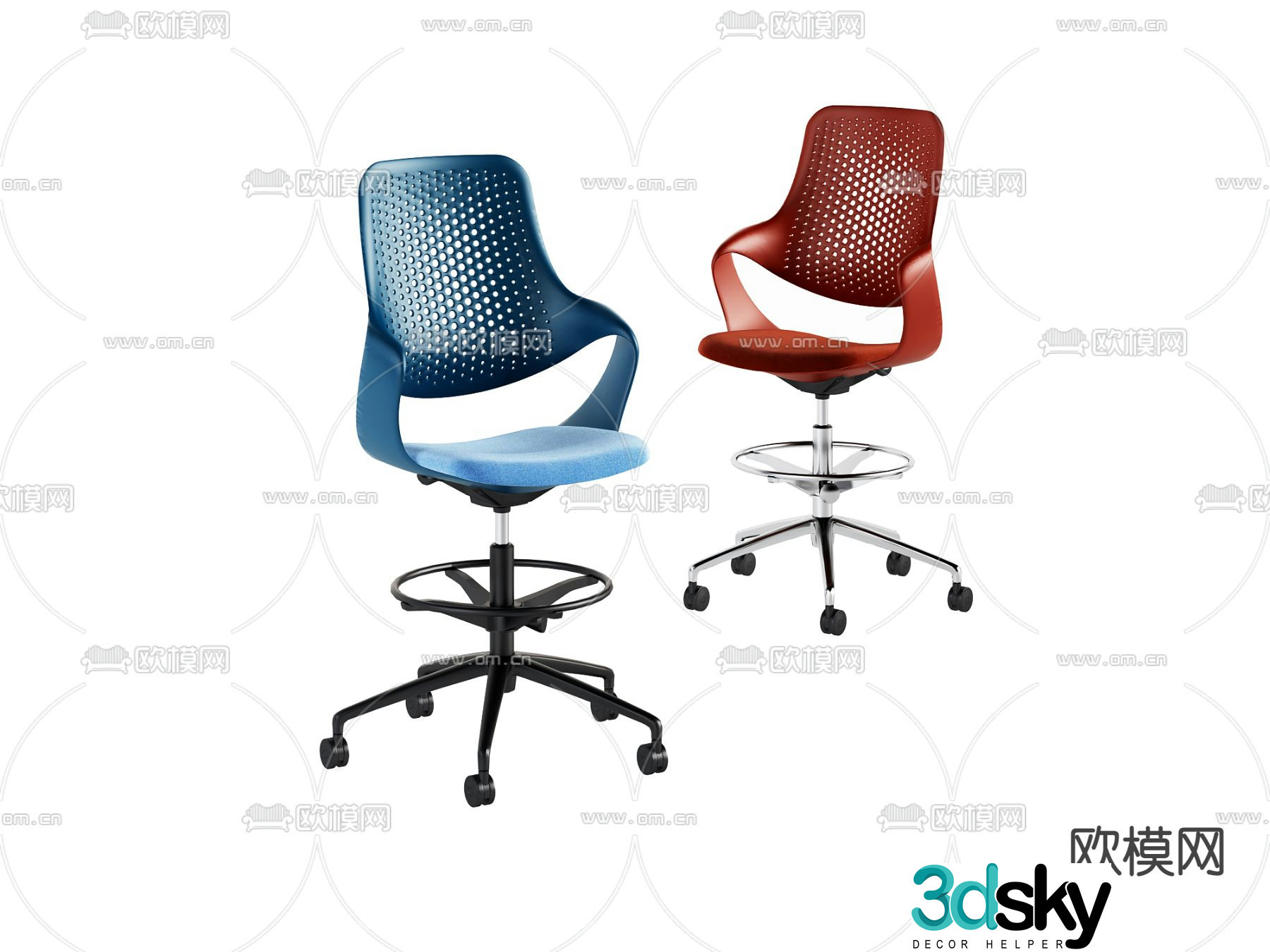 Staff chair office chair 3d model