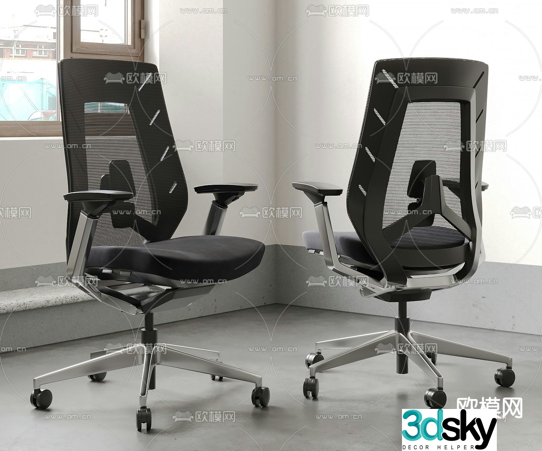 Office chair staff chair 3d model