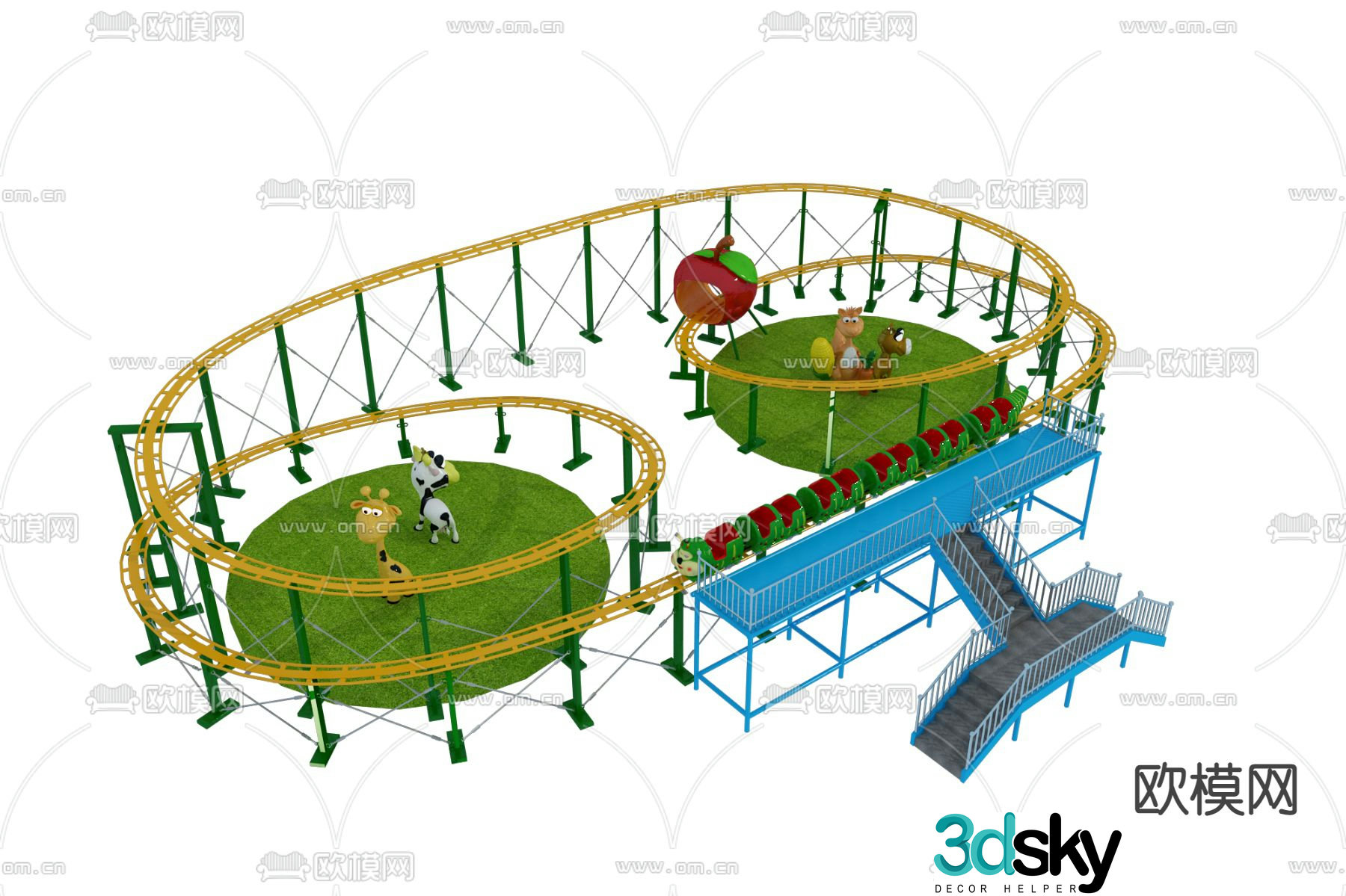 Track train toy 3d model