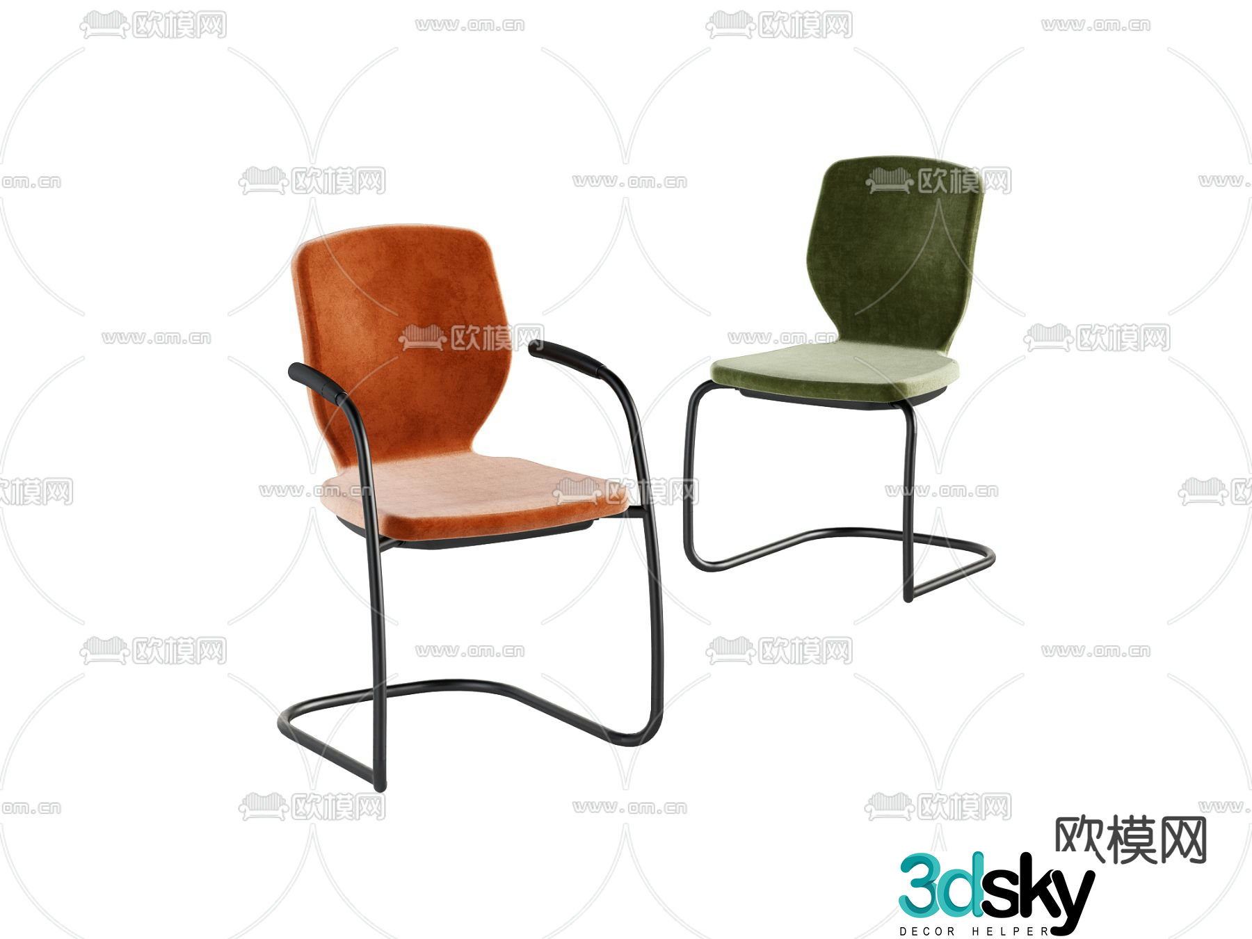 Office chair front chair 3d model
