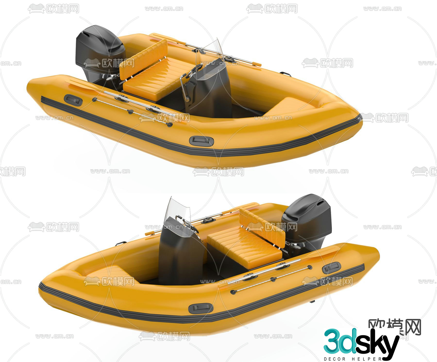 boat speedboat 3d model