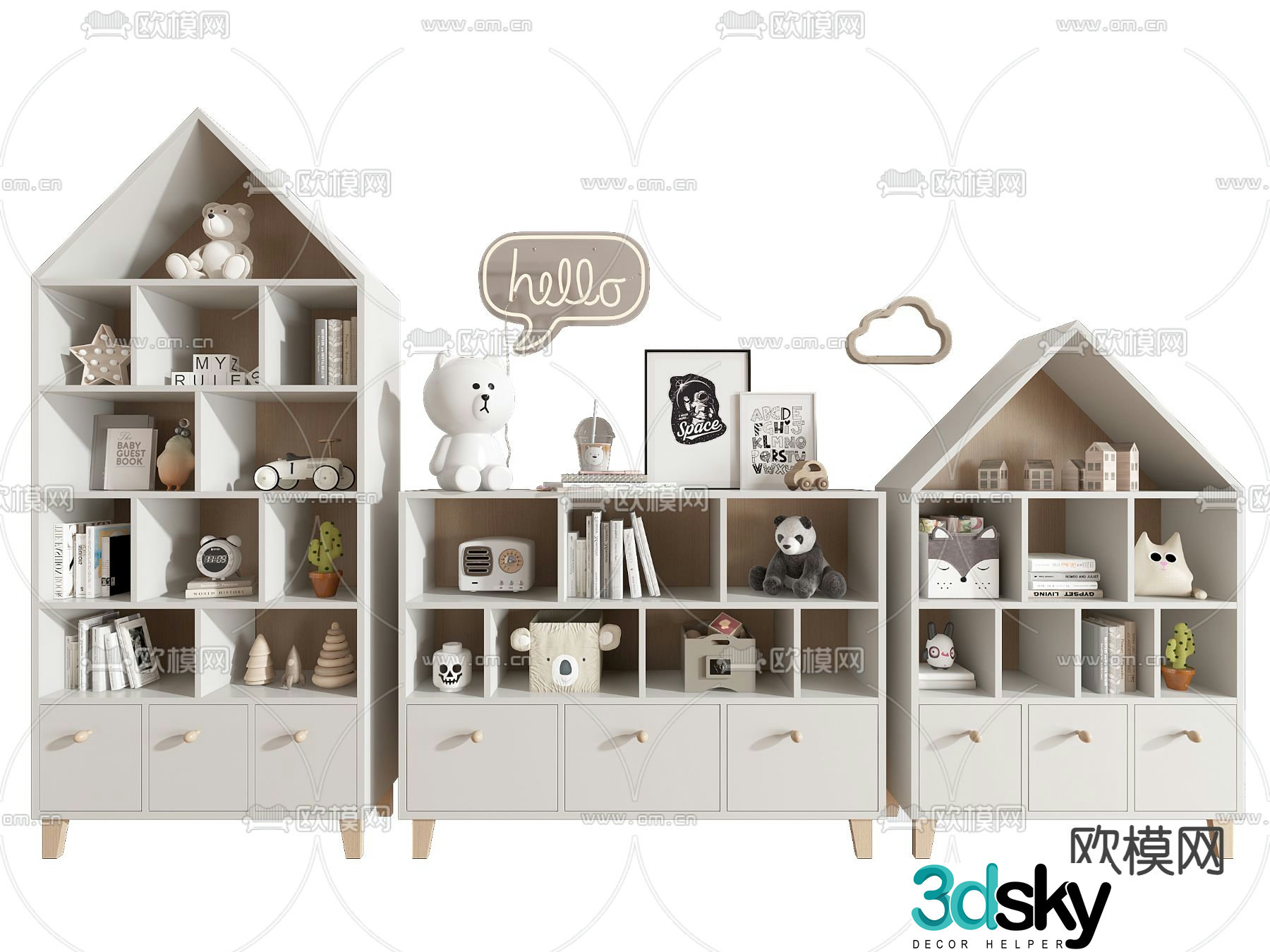 Children’s bookcase 3d model
