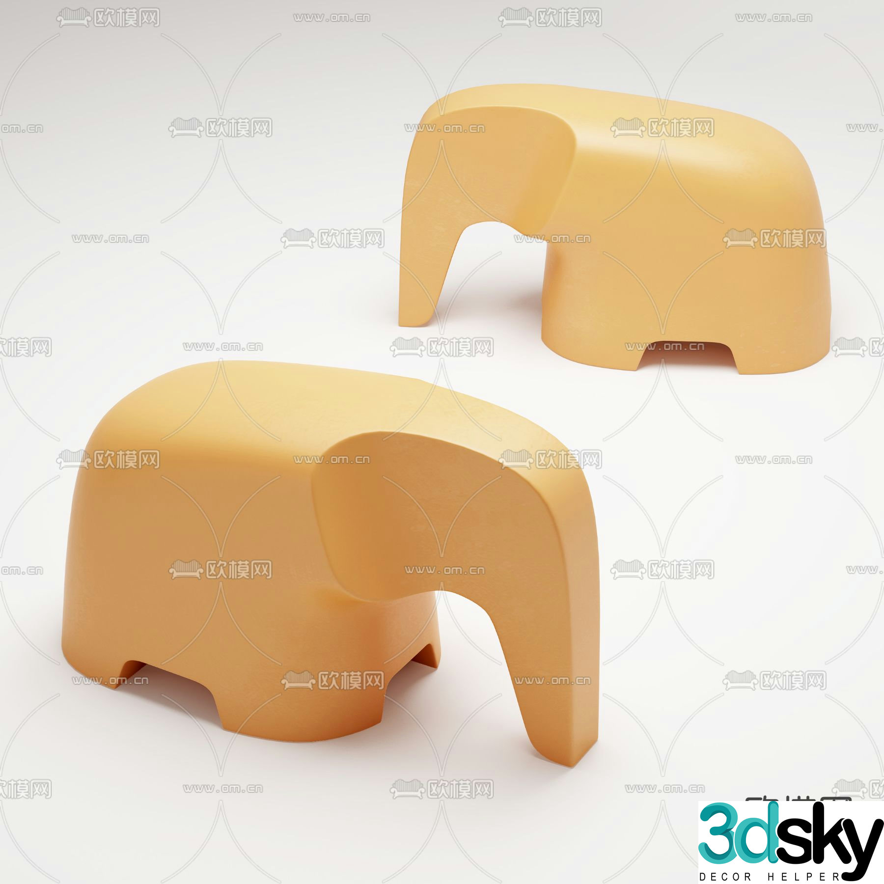 Elephant stool children’s stool 3d model