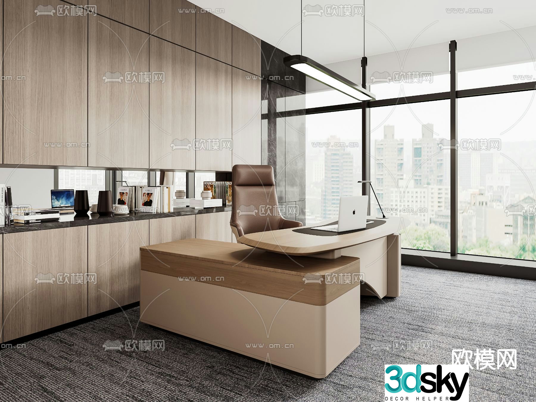 desk executive desk boss desk 3d model