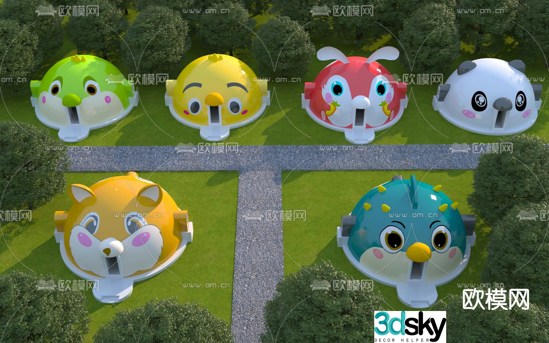 Cartoon House Domi House 3D model