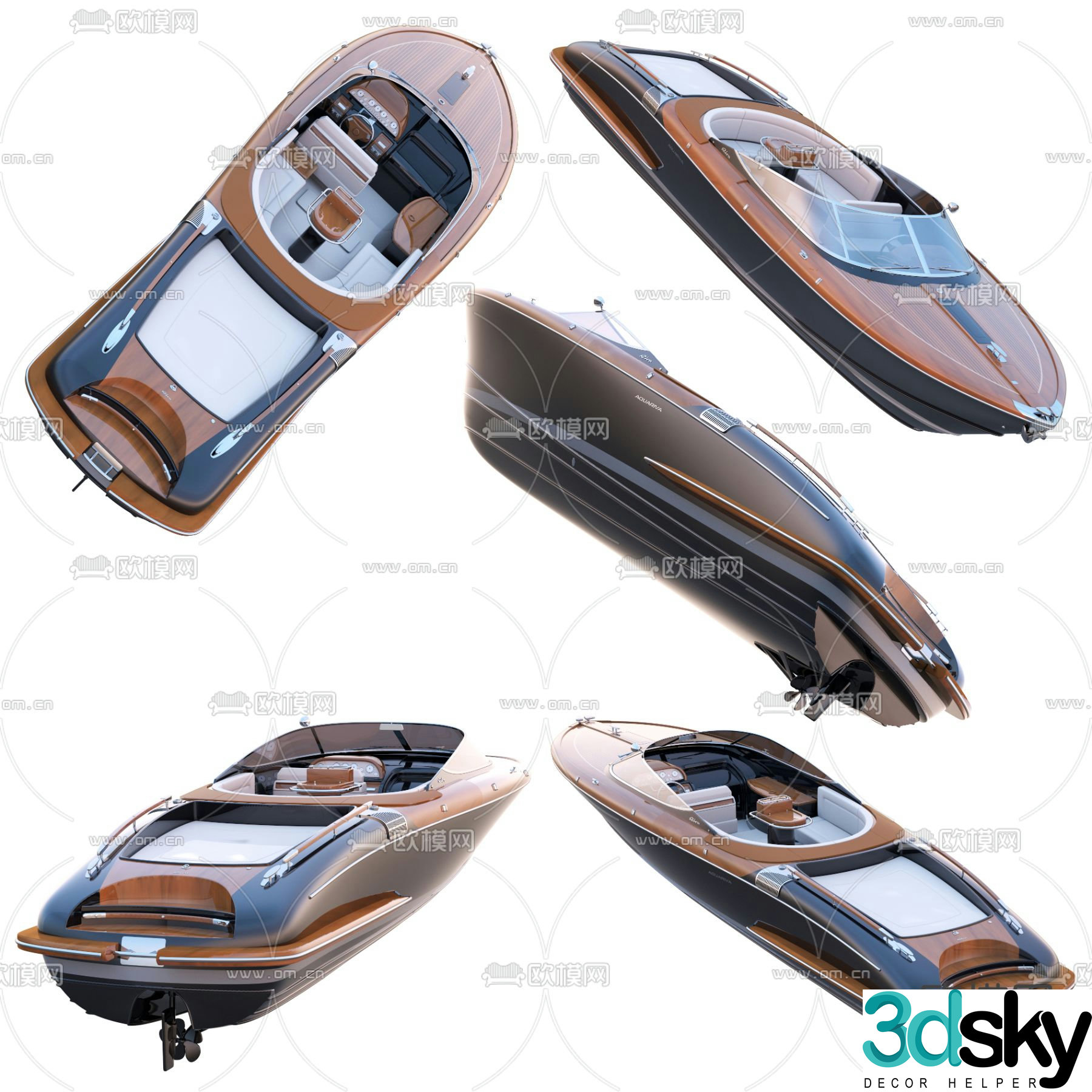 yacht speedboat 3d model