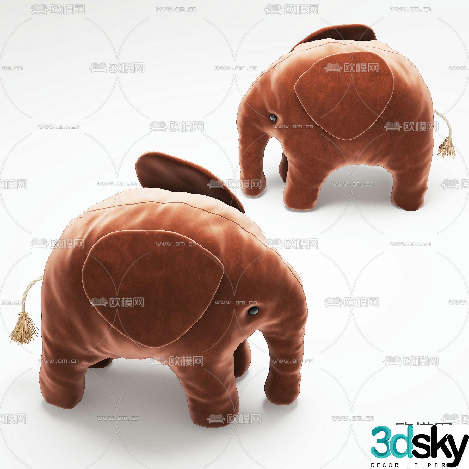 toy doll plush elephant 3d model