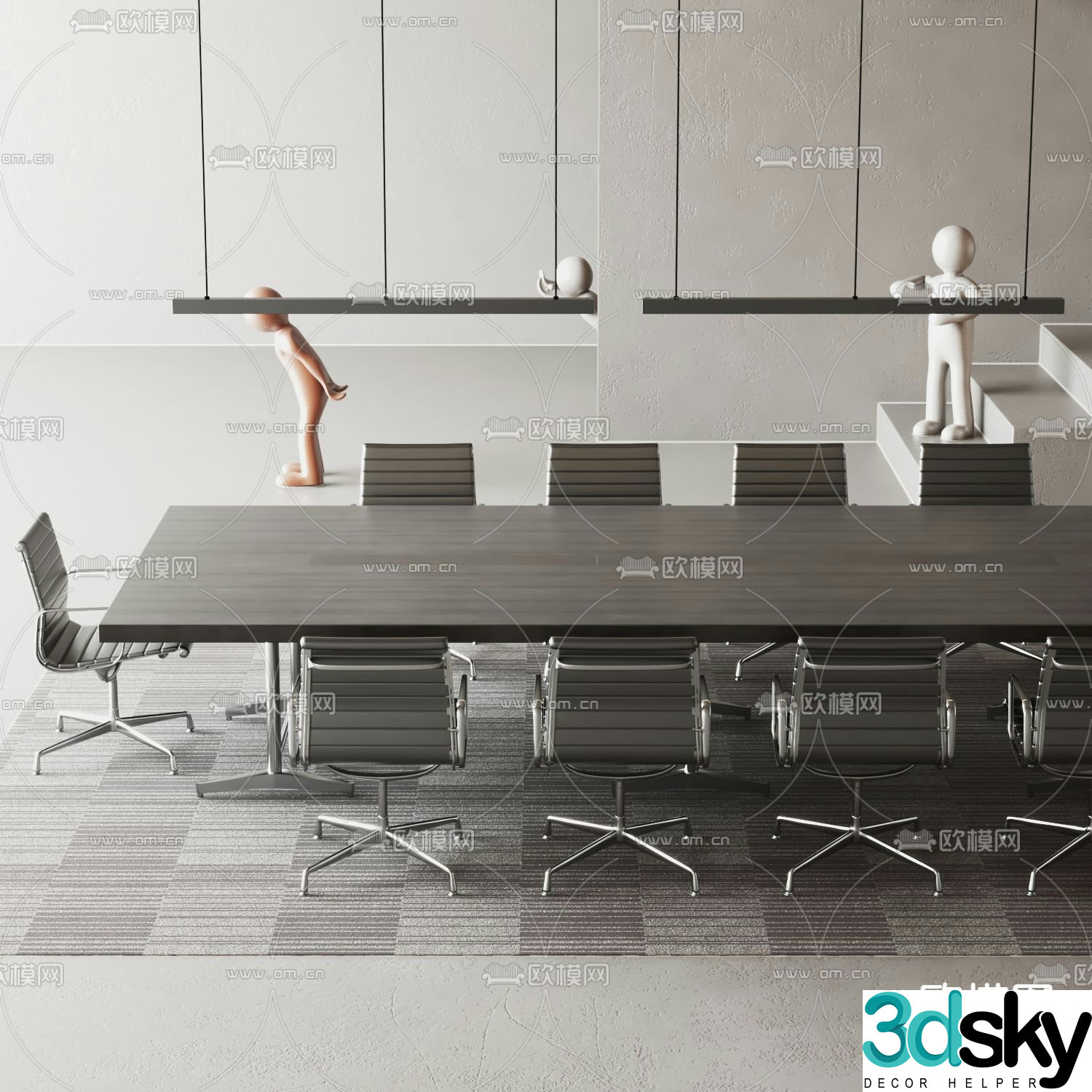Conference tables and chairs conference table 3d model