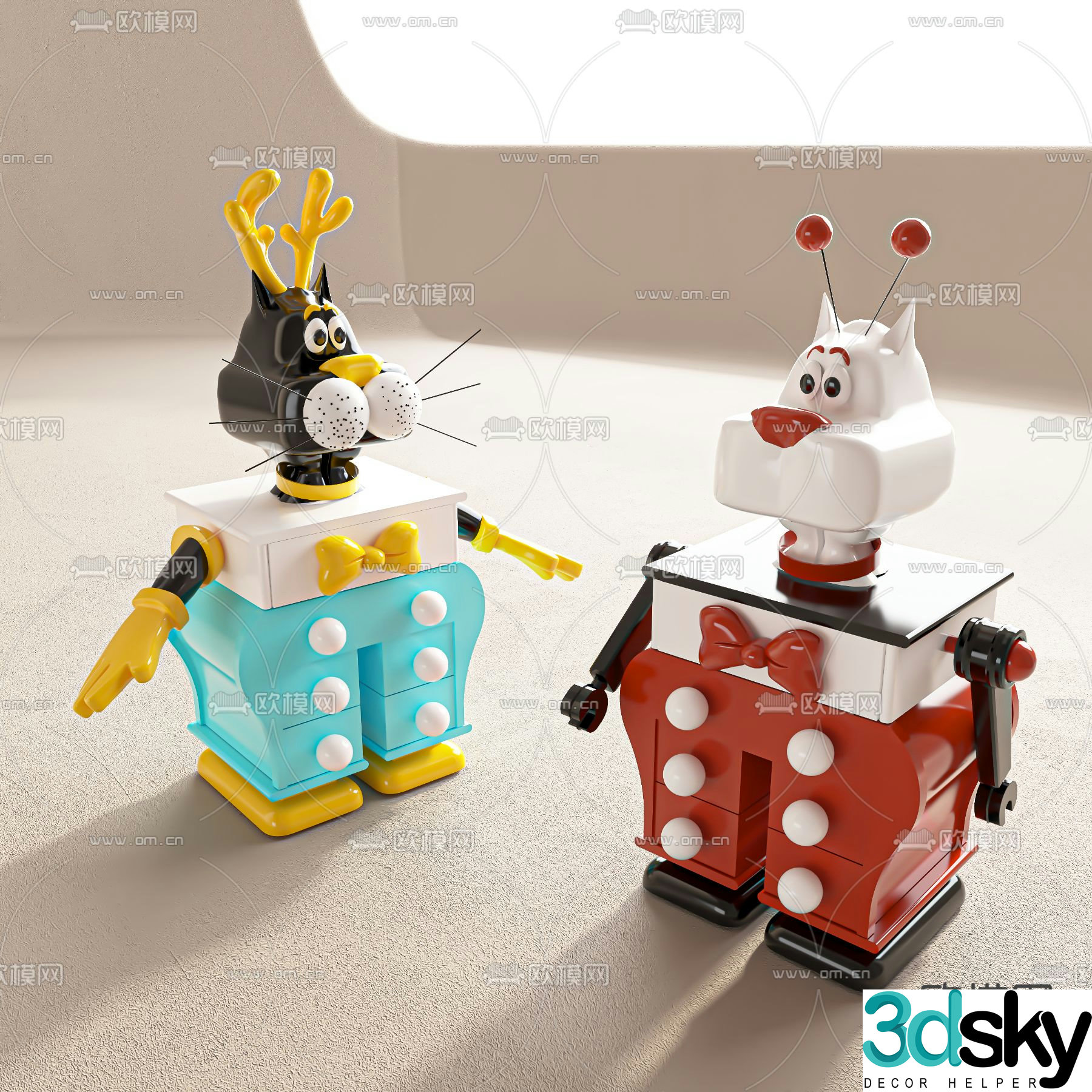 Children’s Cabinet Cartoon Side Cabinet 3D Model