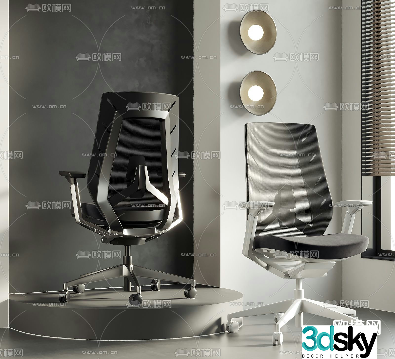 Office chair staff chair 3d model