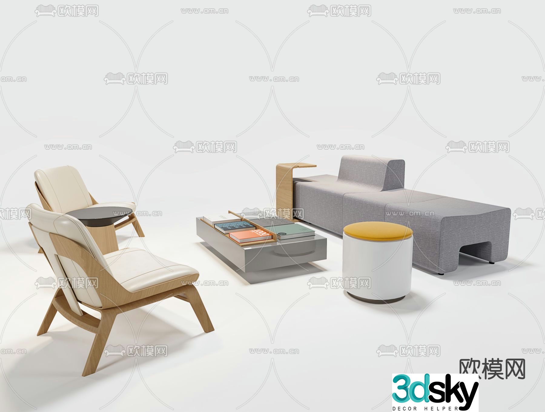 Modern office sofa 3d model