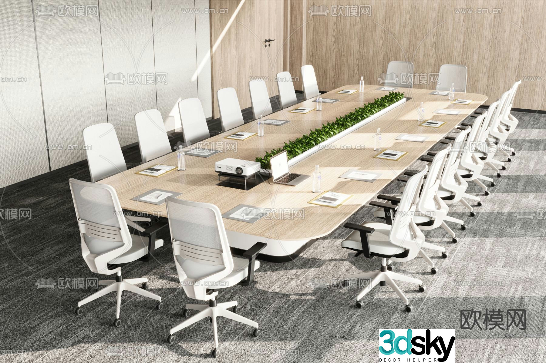 Conference tables and chairs conference table 3d model