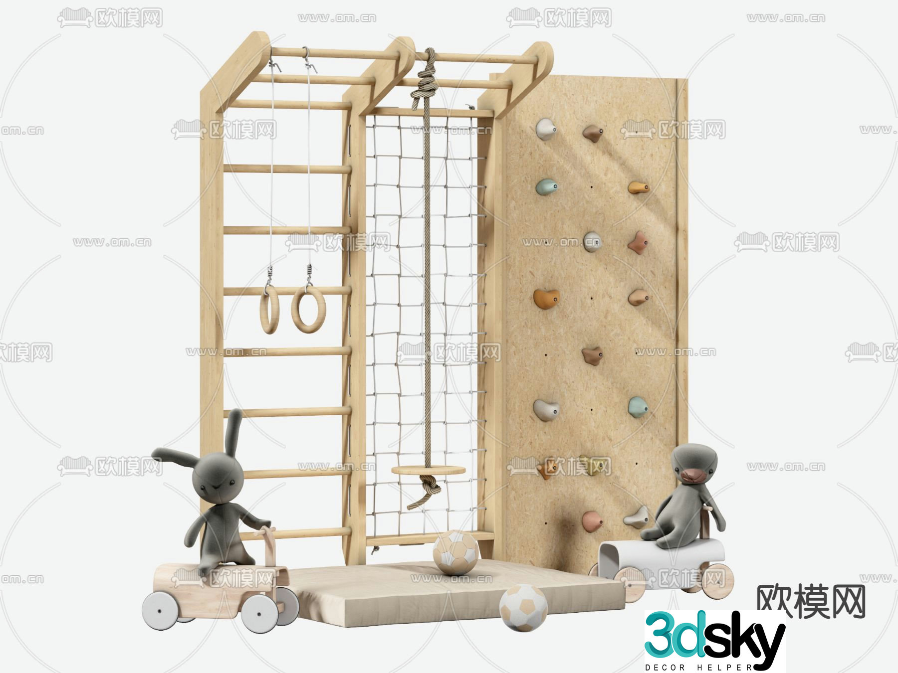 Children’s climbing wall 3d model