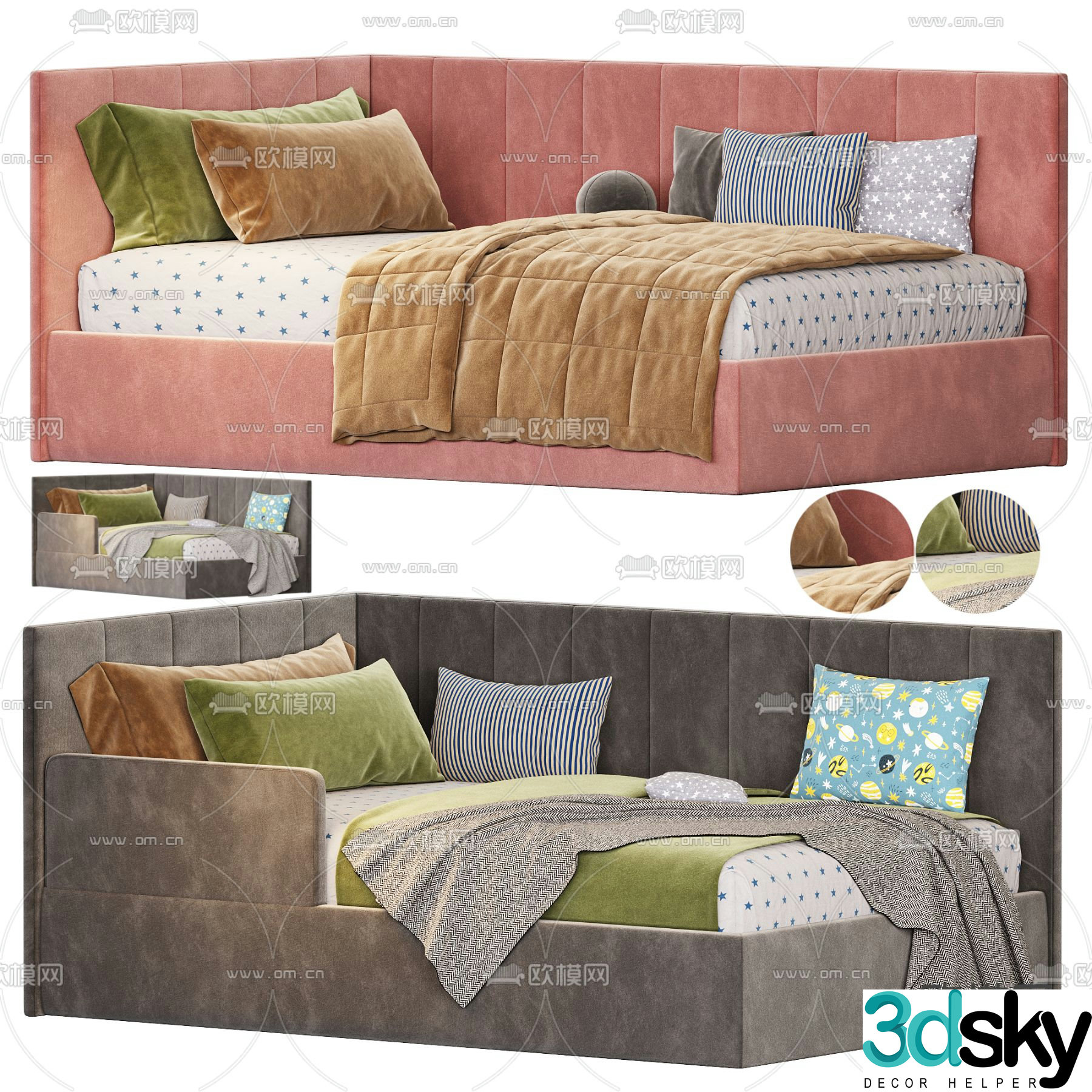 Children’s bed sofa bed 3d model