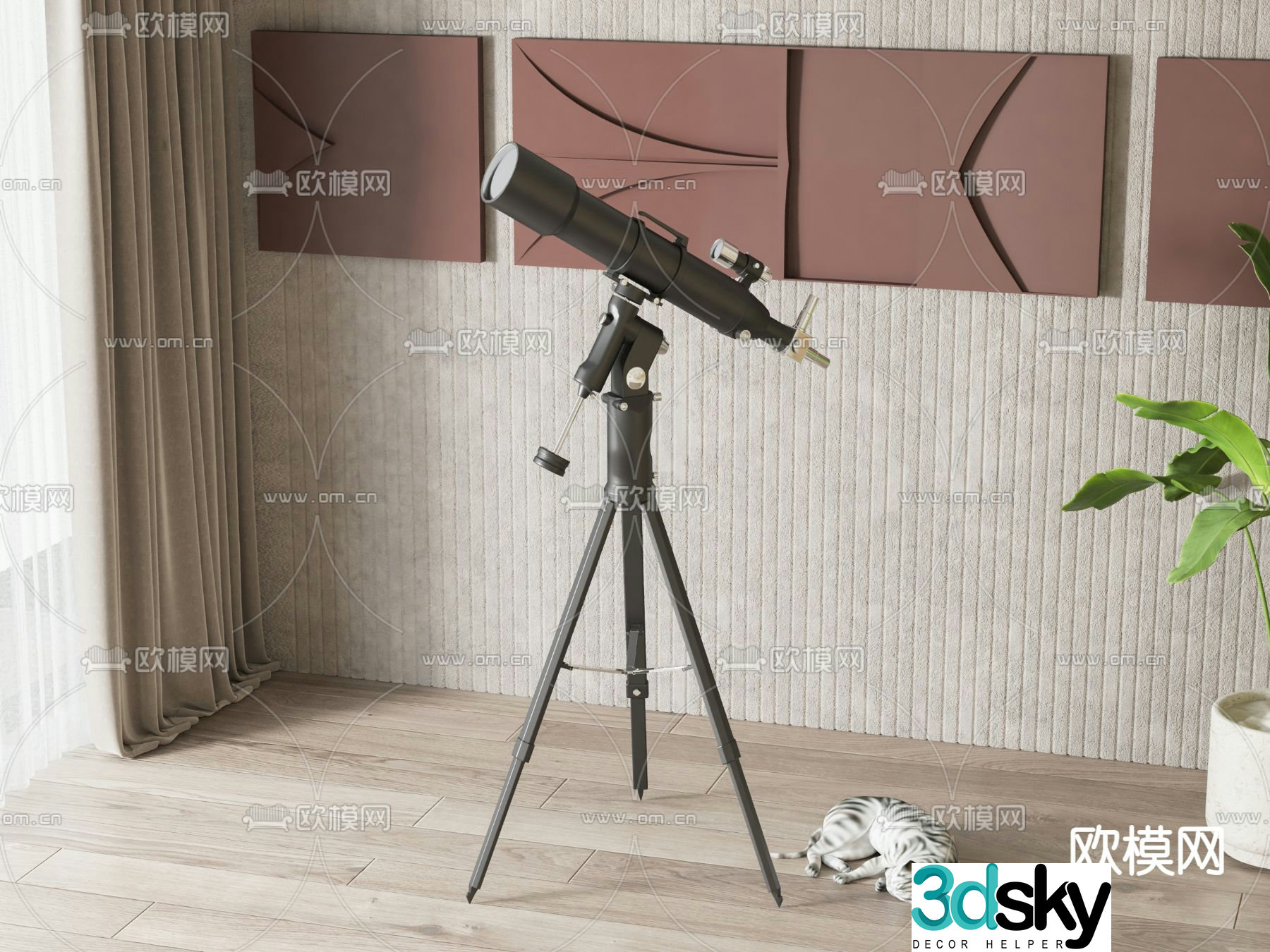 Astronomical telescope 3d model