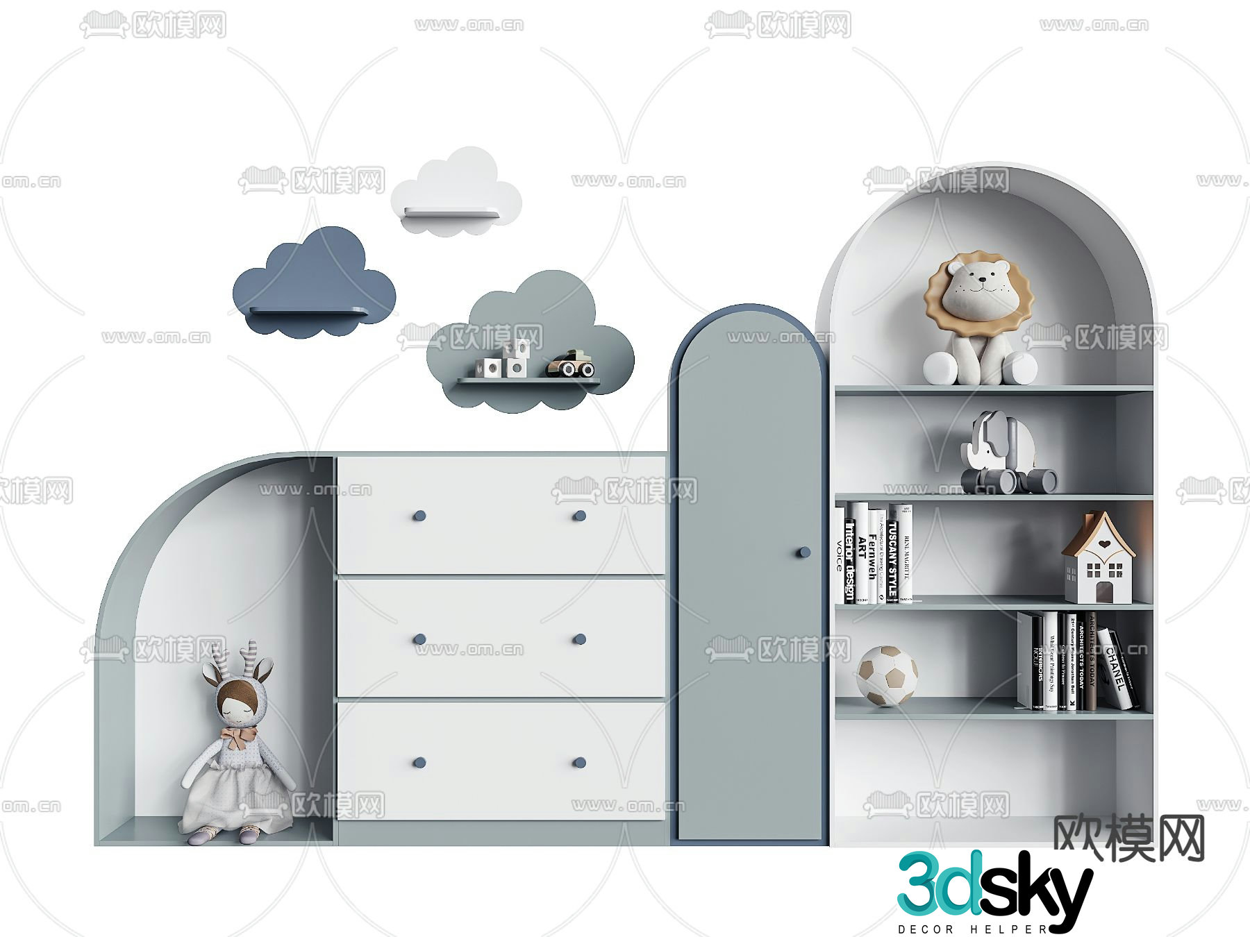 Children’s bookcase 3d model