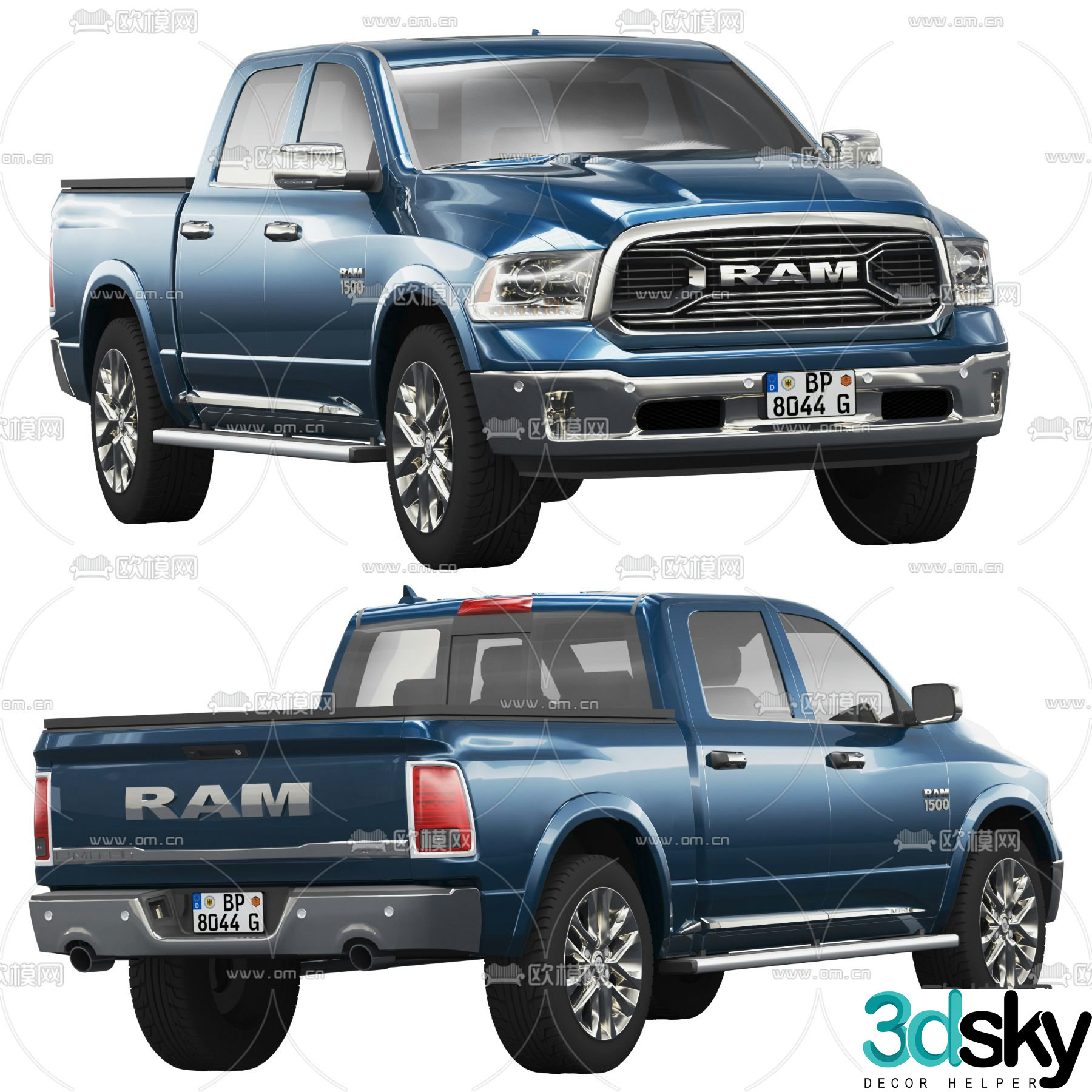 dodge pickup car 3d model