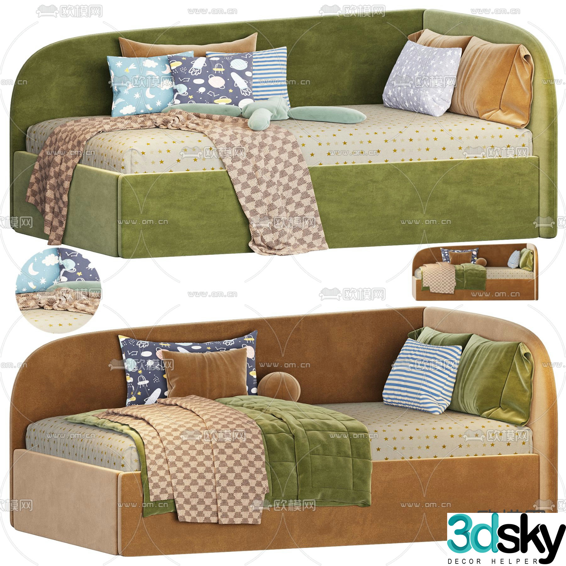 Children’s bed sofa bed 3d model