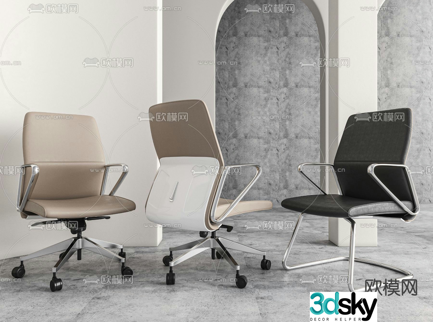 Office chair shift chair staff chair 3d model
