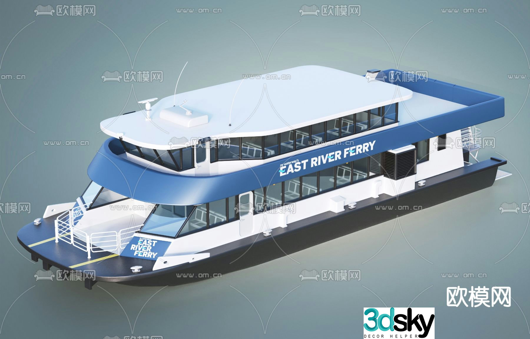 ferry ferry shuttle boat 3d model