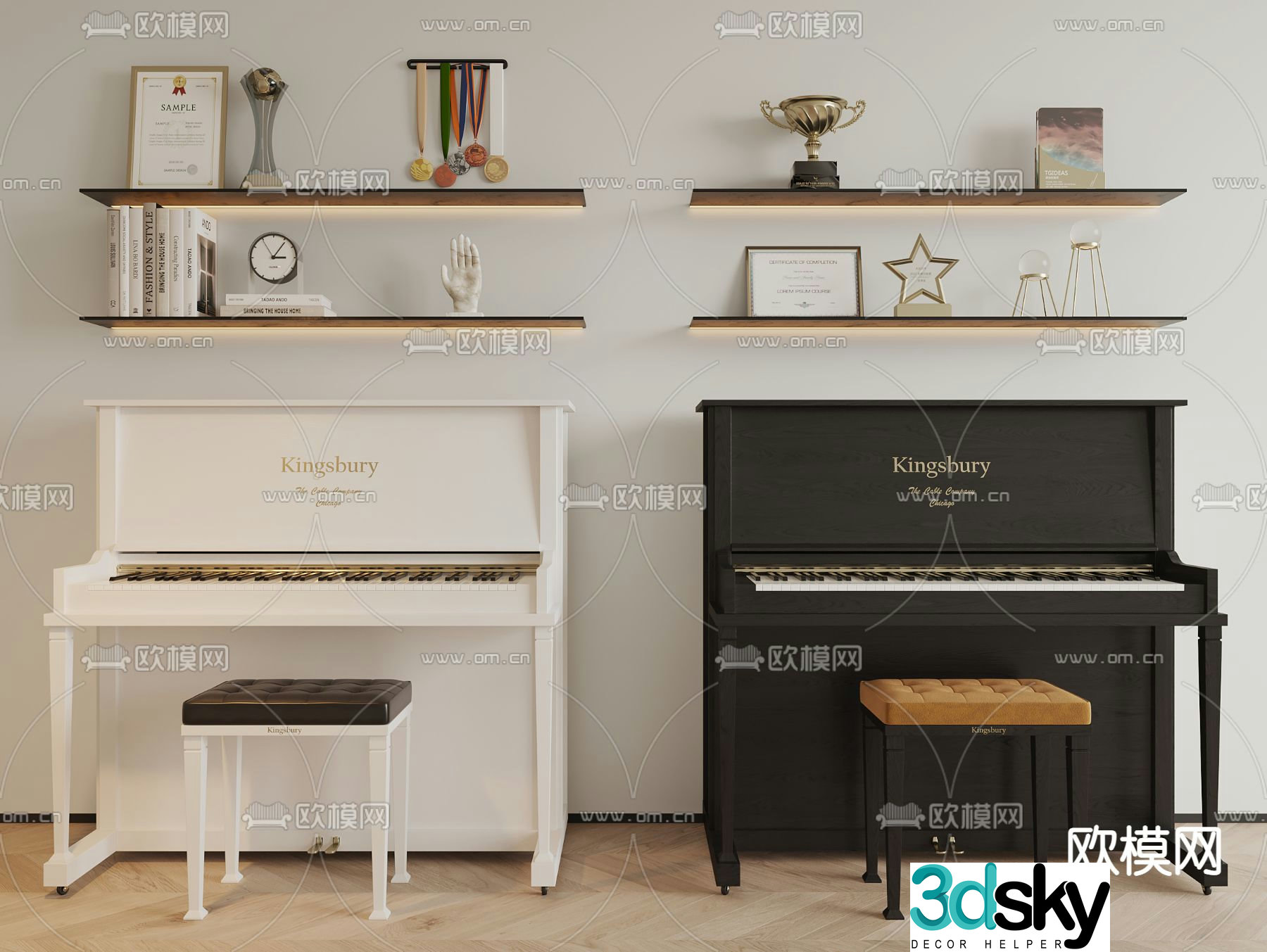 Kingsbury piano electronic keyboard 3d model