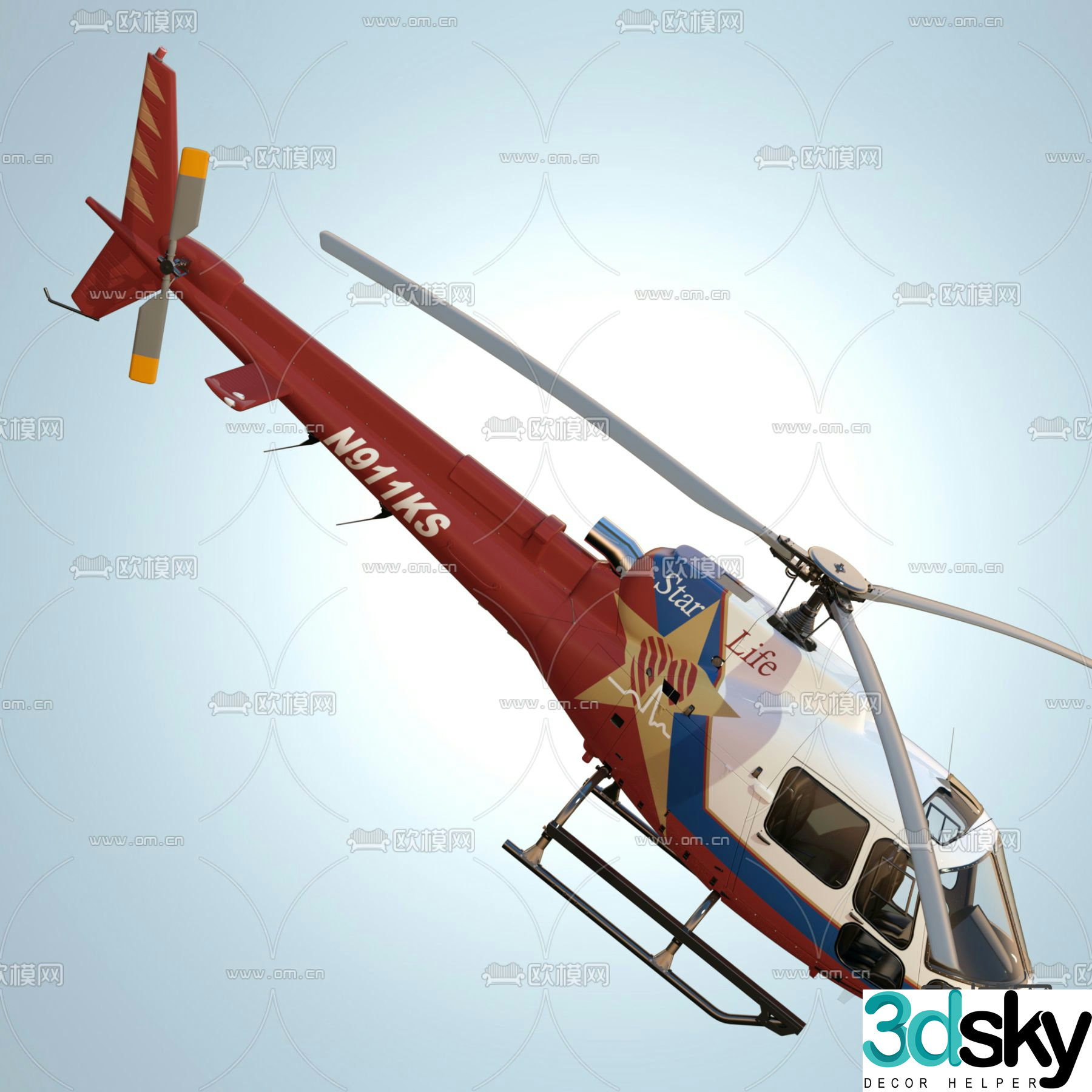 airbus helicopter aircraft 3d model