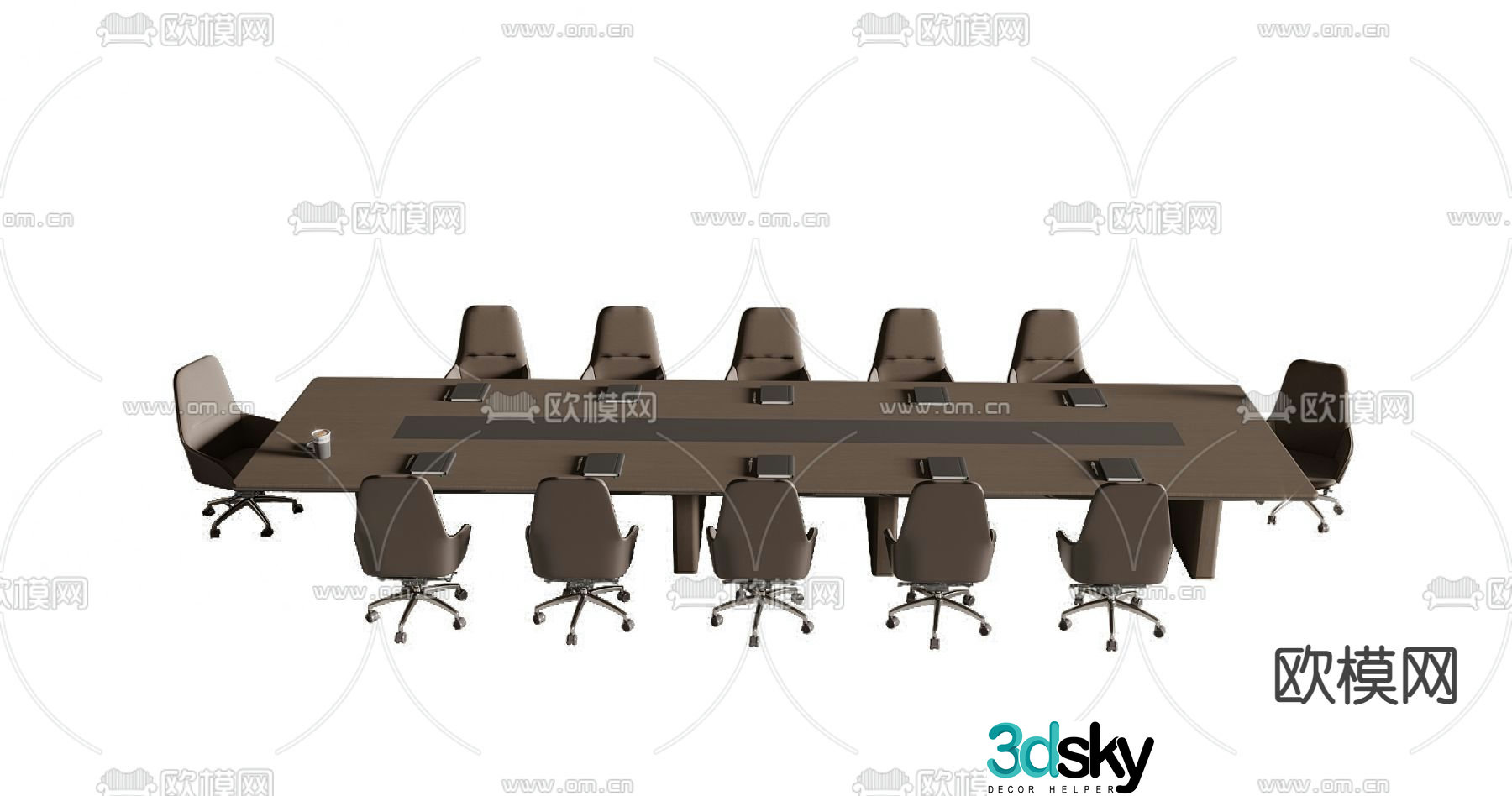 Long conference table conference table 3d model