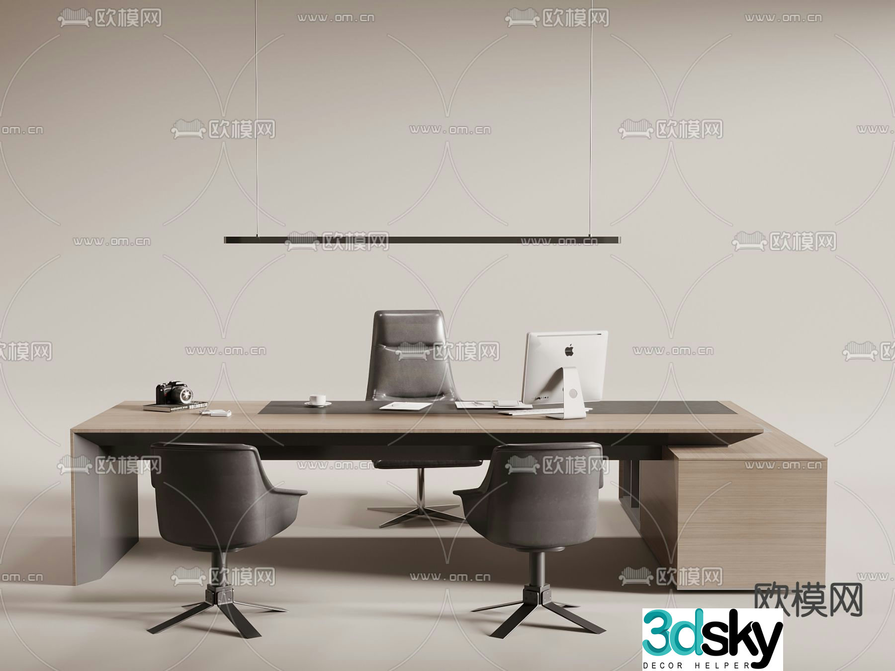desk executive desk boss desk 3d model