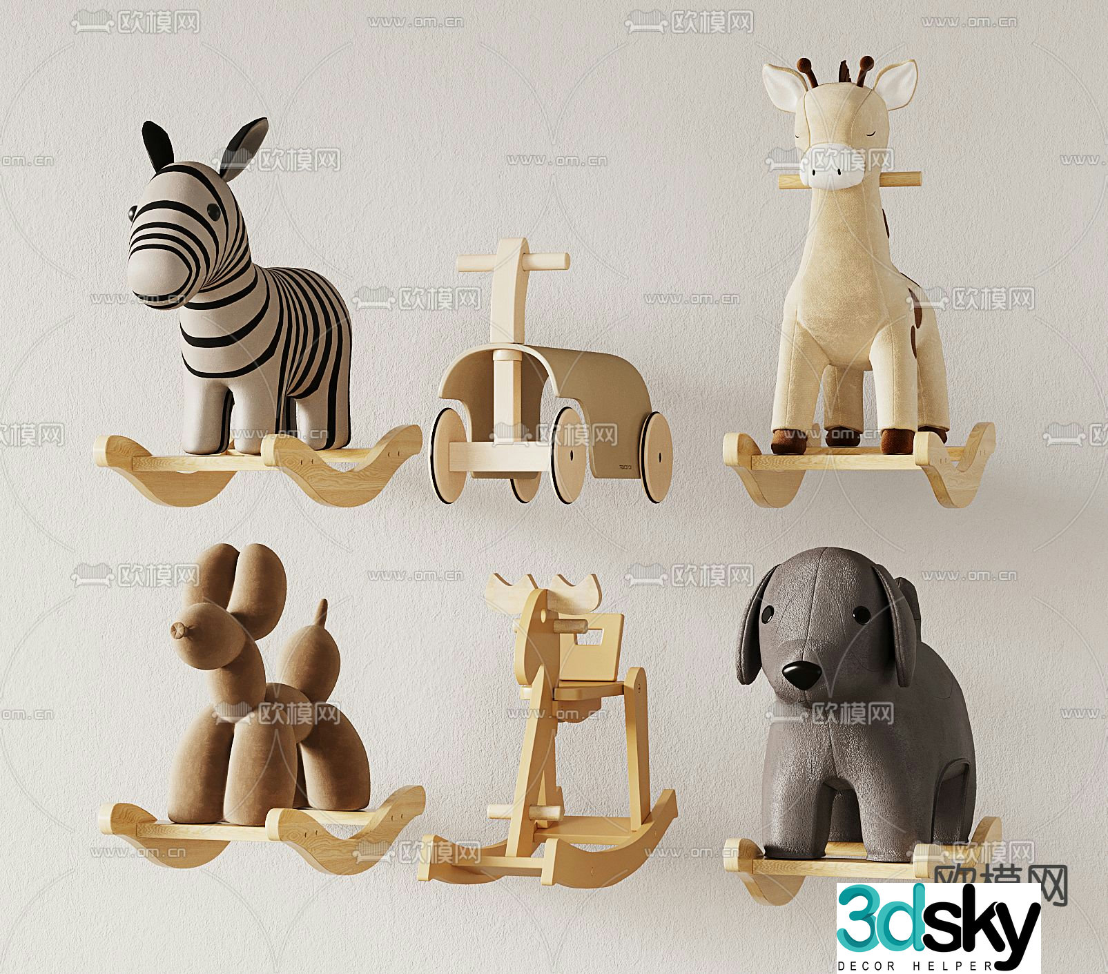 Toy Trojan Horse Rocking Chair 3d model