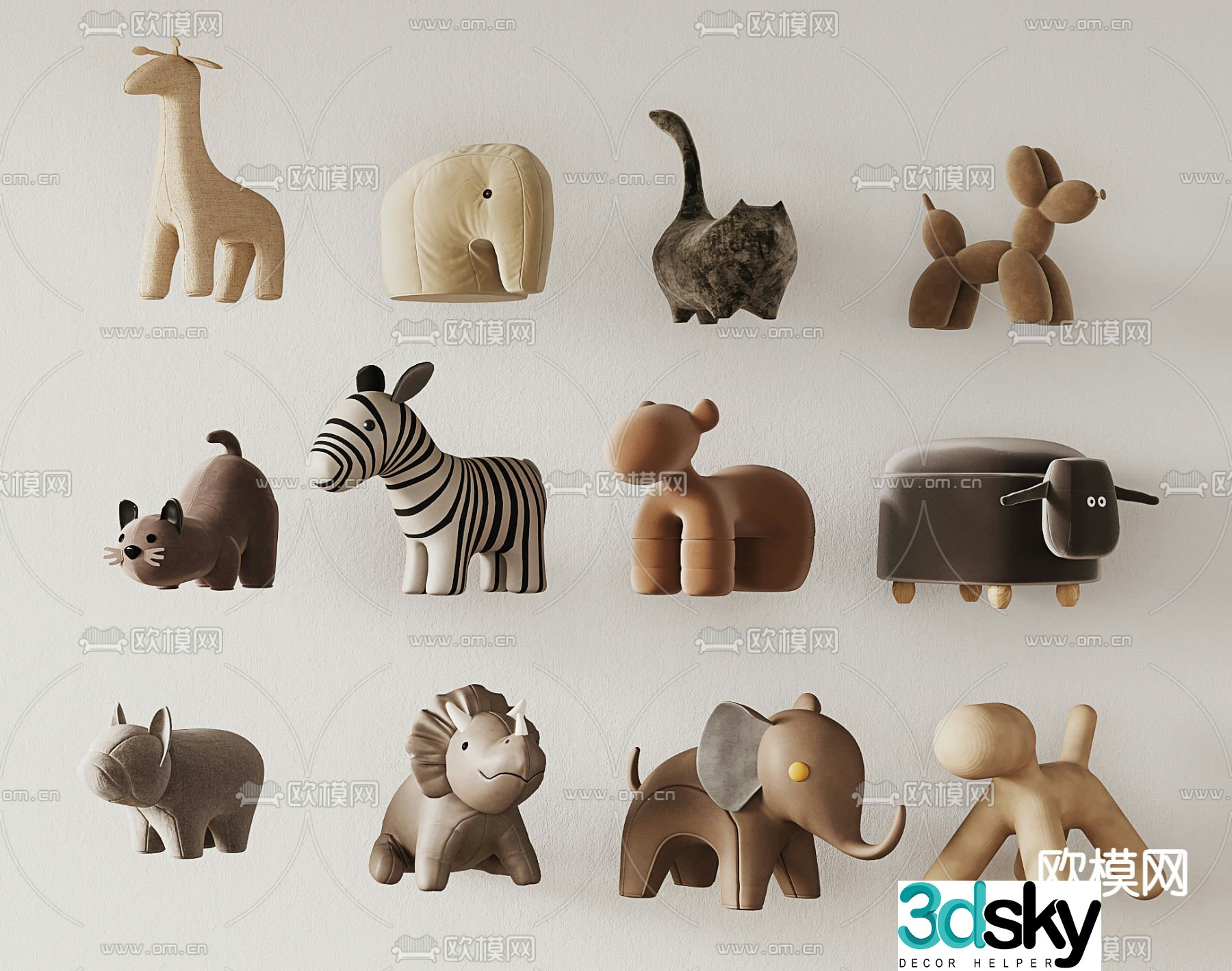 stuffed toy doll animal 3d model