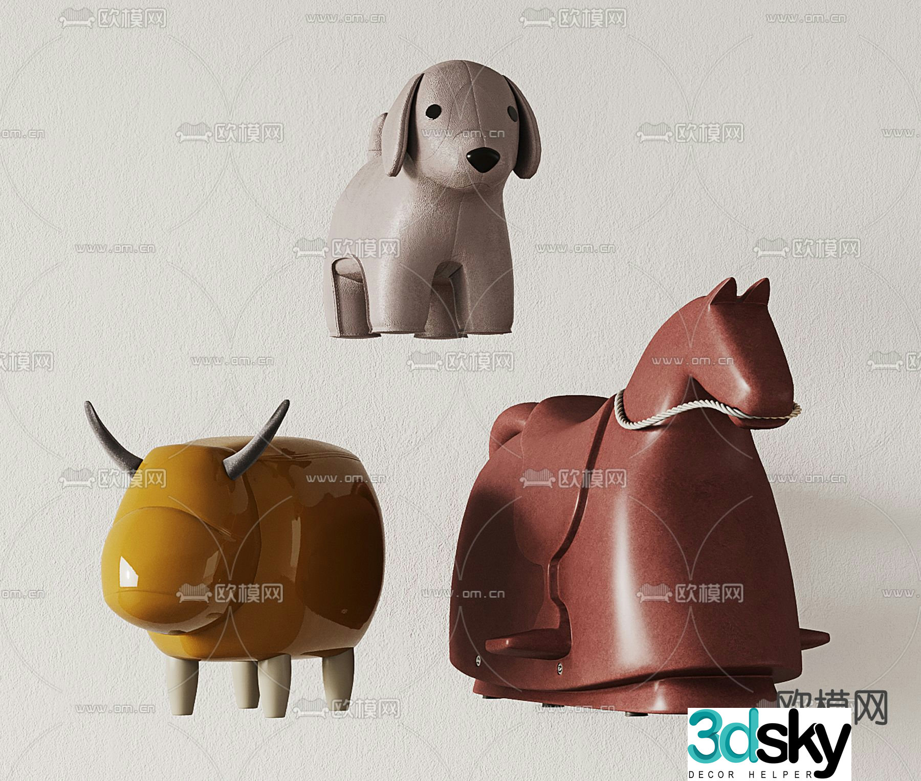 Children’s stool animal sofa stool 3d model