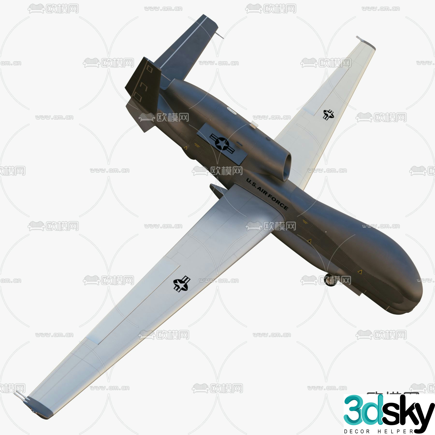 Unmanned reconnaissance drone drone 3d model