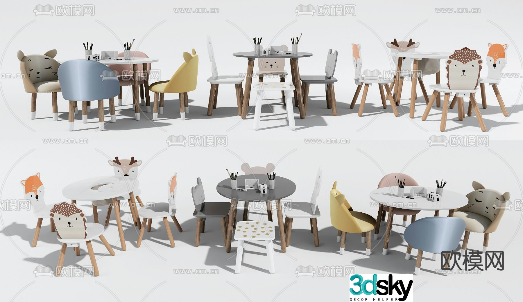 Children’s table and chair 3d model