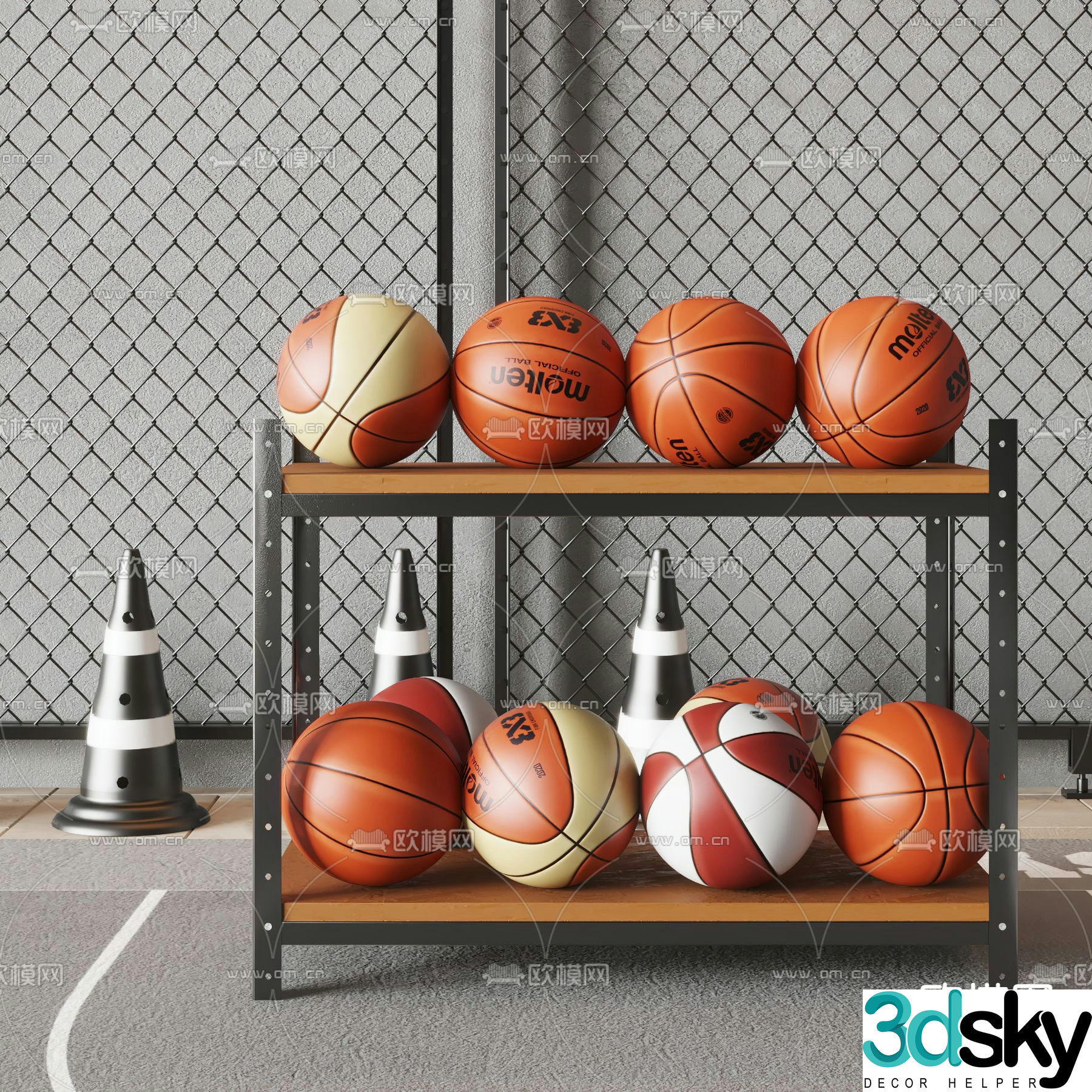 Basketball rack 3d model