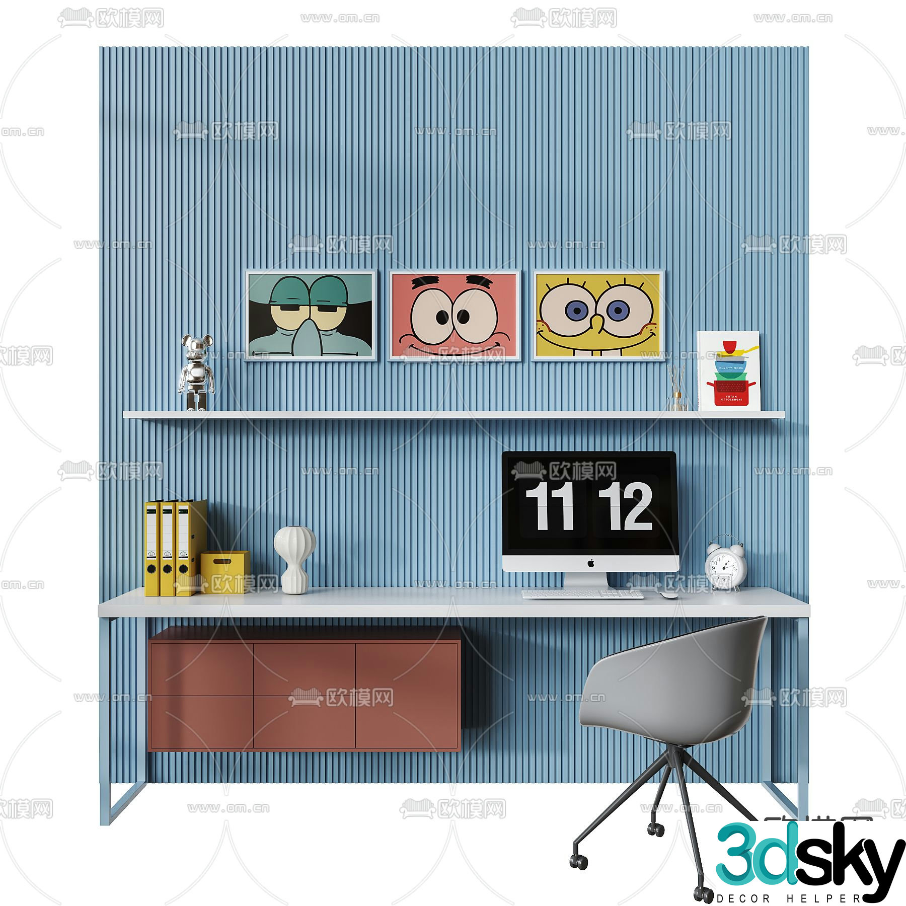 Children’s desk computer desk 3d model