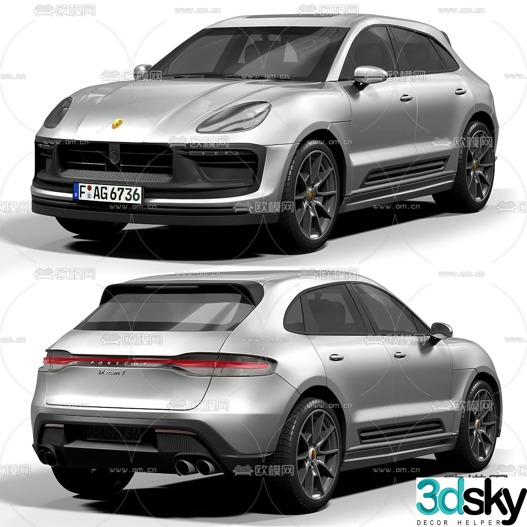 Porsche car sedan 3d model