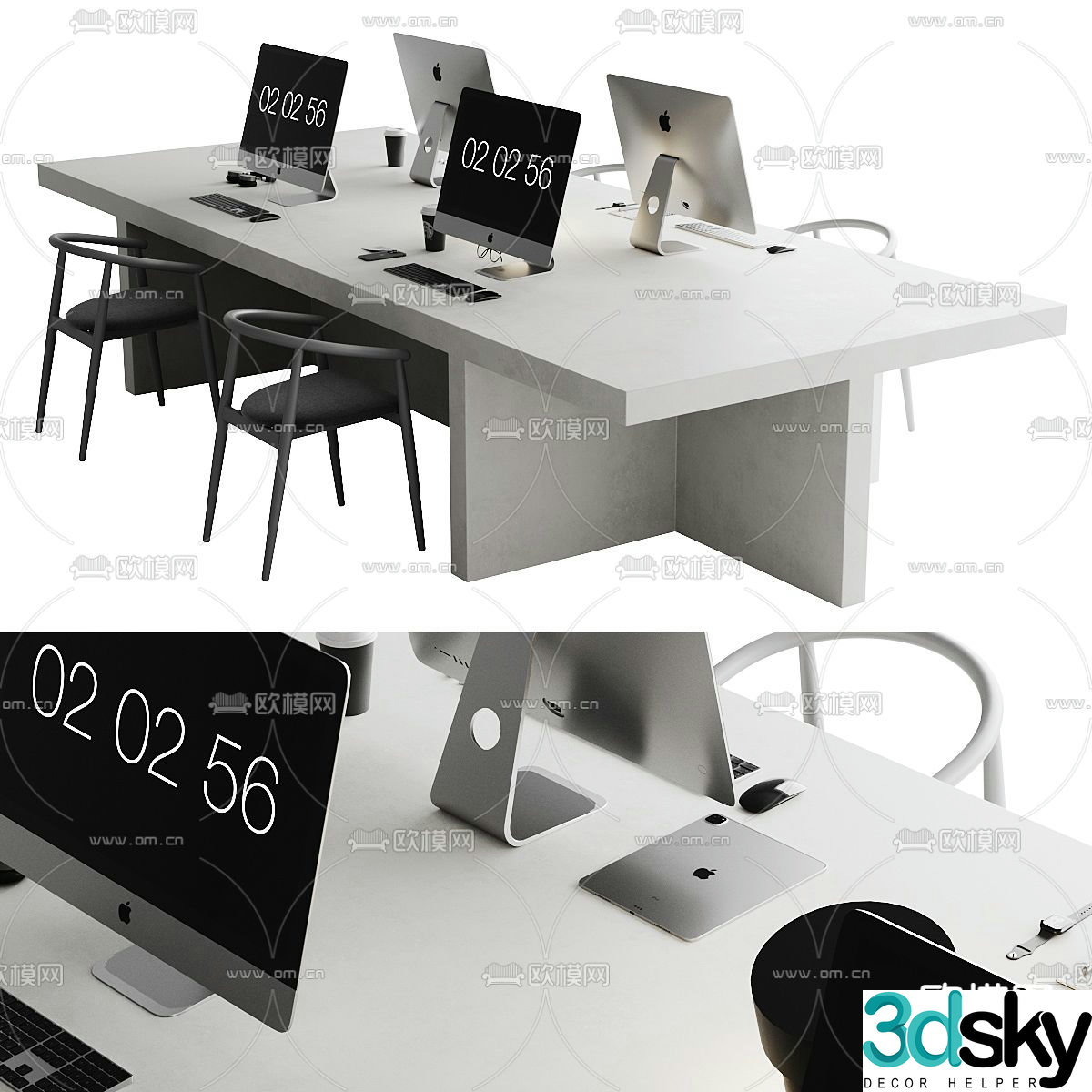 Card space desk workstation 3D model