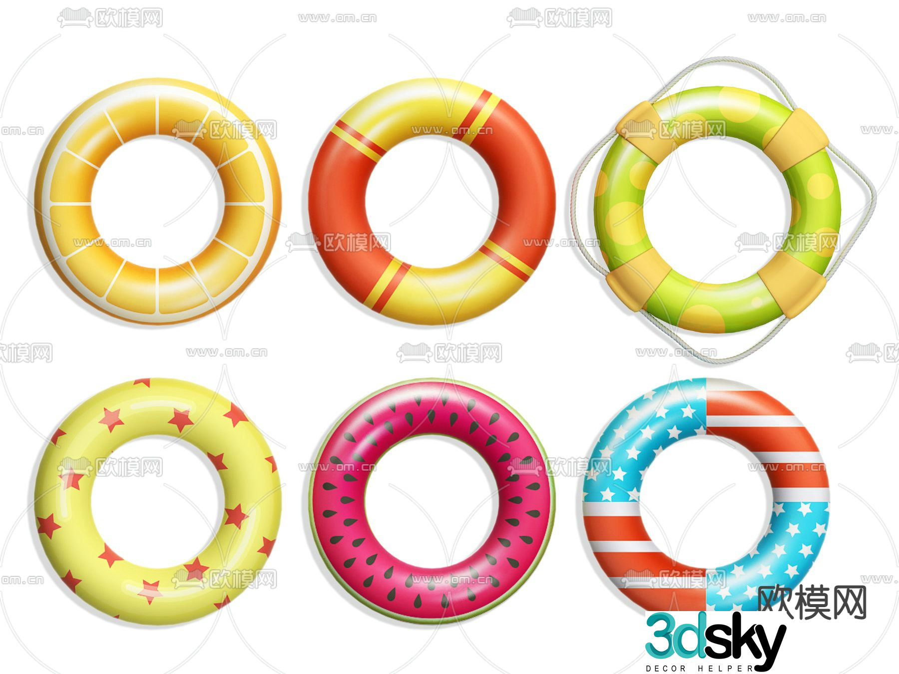 swimming ring lifebuoy 3d model