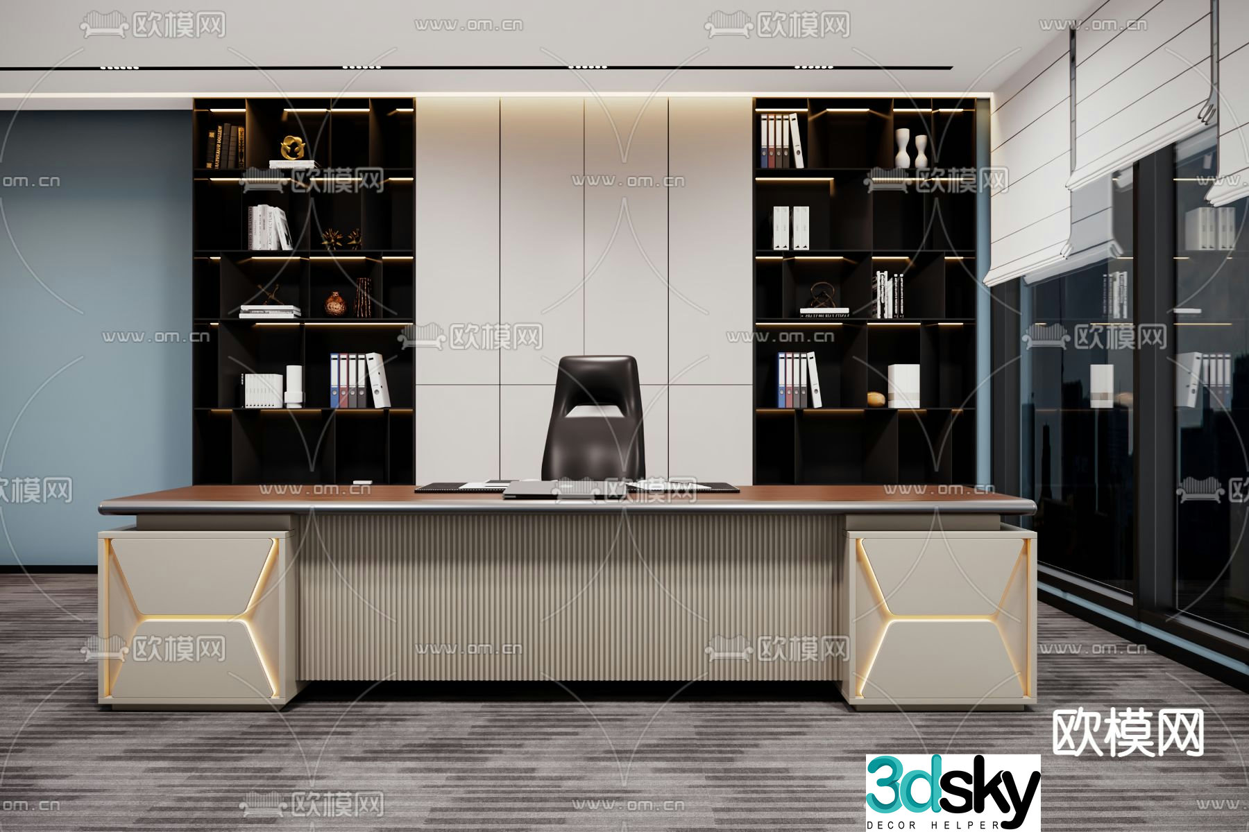Desk desk desk boss desk 3d model