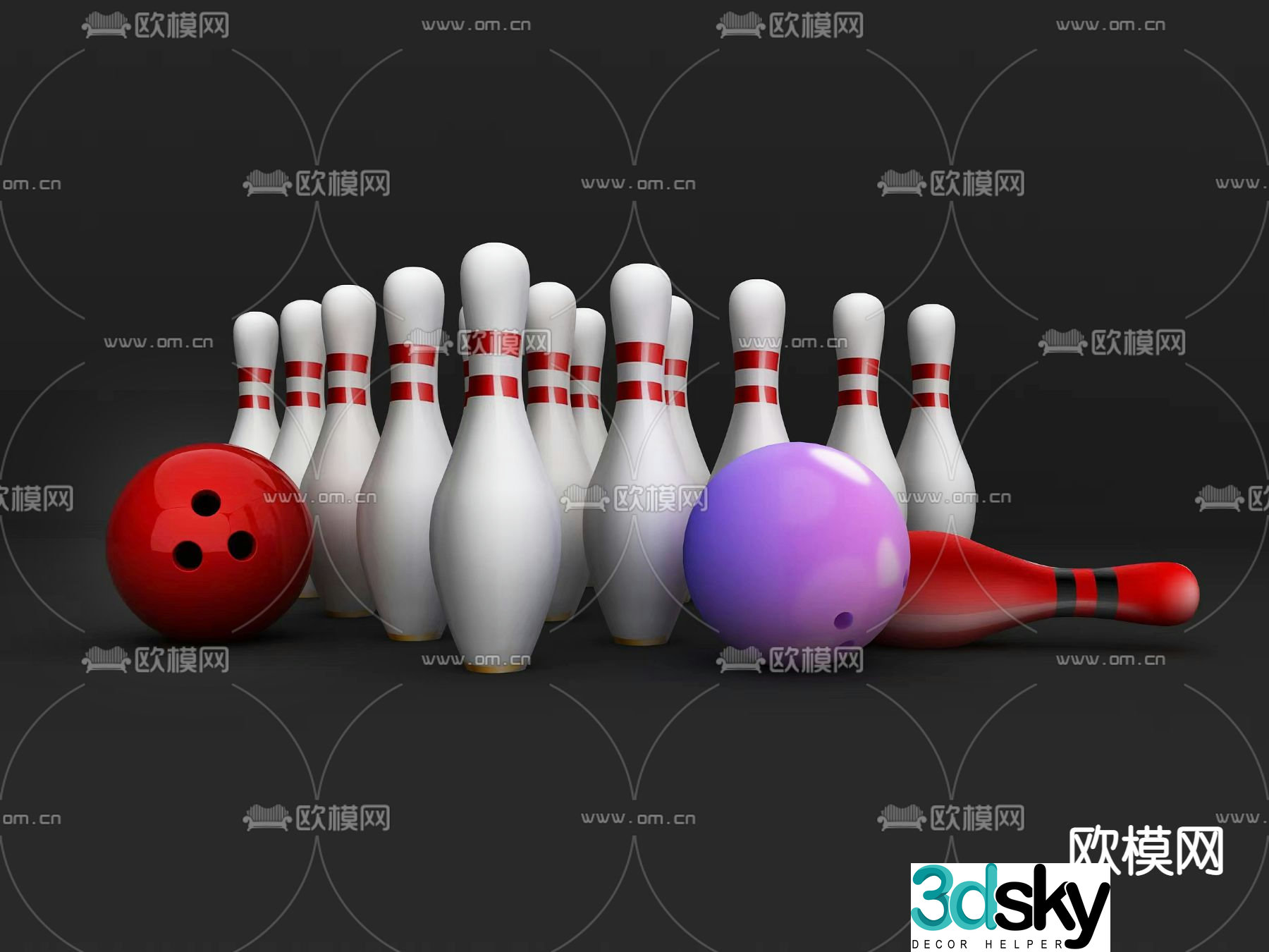Bowling ball equipment 3d model