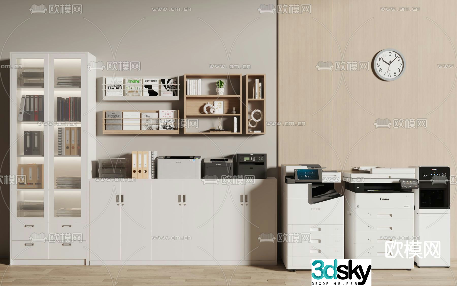 Printer file cabinet office supplies 3d model